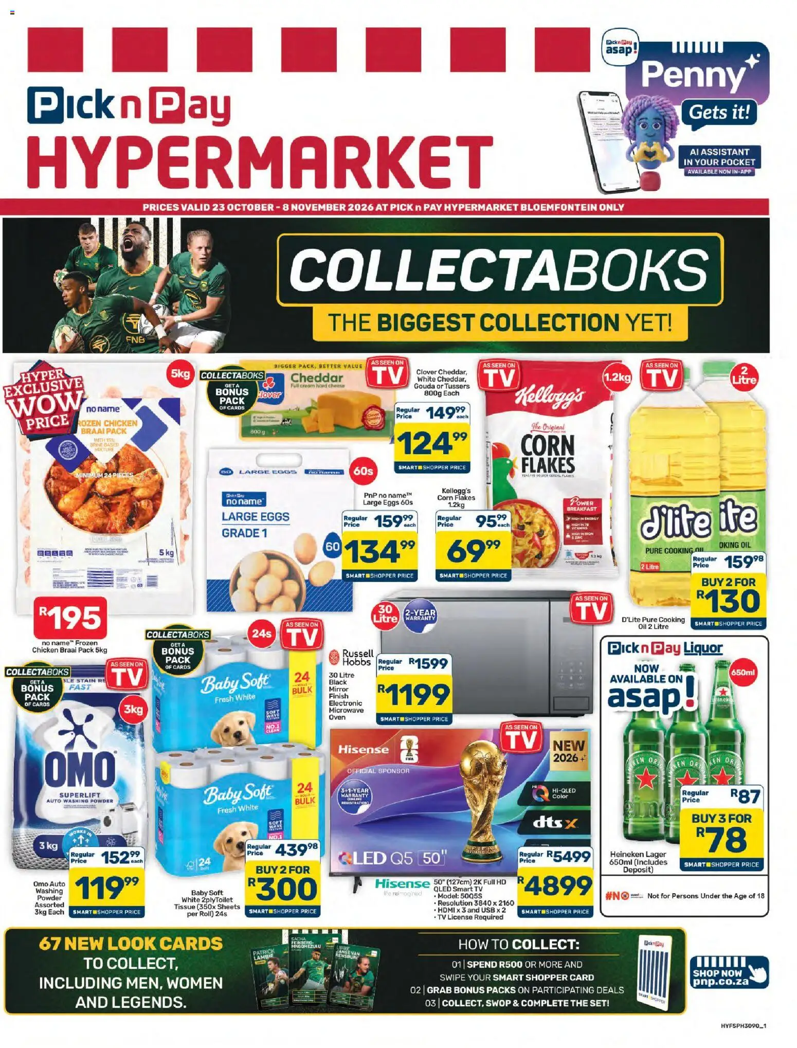 New Pick n Pay catalogue – valid from 23/10/2026 | Page: 1 | Products: Breakfast, Microwave, Oil, Chicken