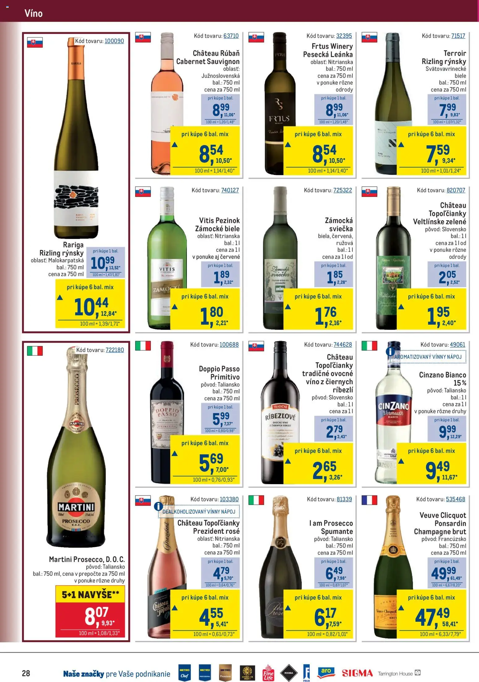 Nové Metro akcie – leták je platný od 17.06.2026 | Strana: 28 | Produkty: Víno, Prosecco