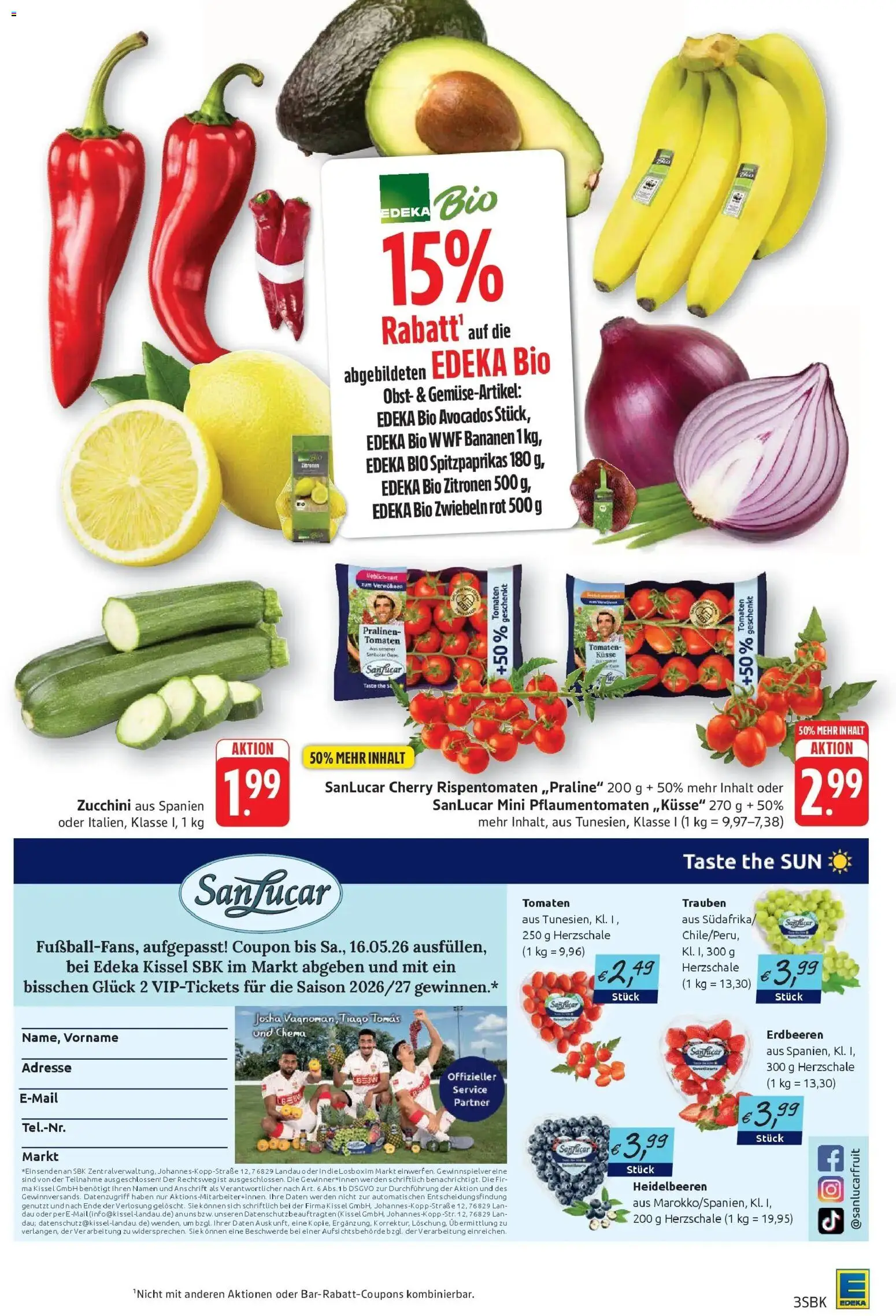 Edeka prospekt Pirmasens	 – gültig ab 04.05.2026 | Seite: 5 | Produkte: Trauben, Bananen, Tomaten, Erdbeeren