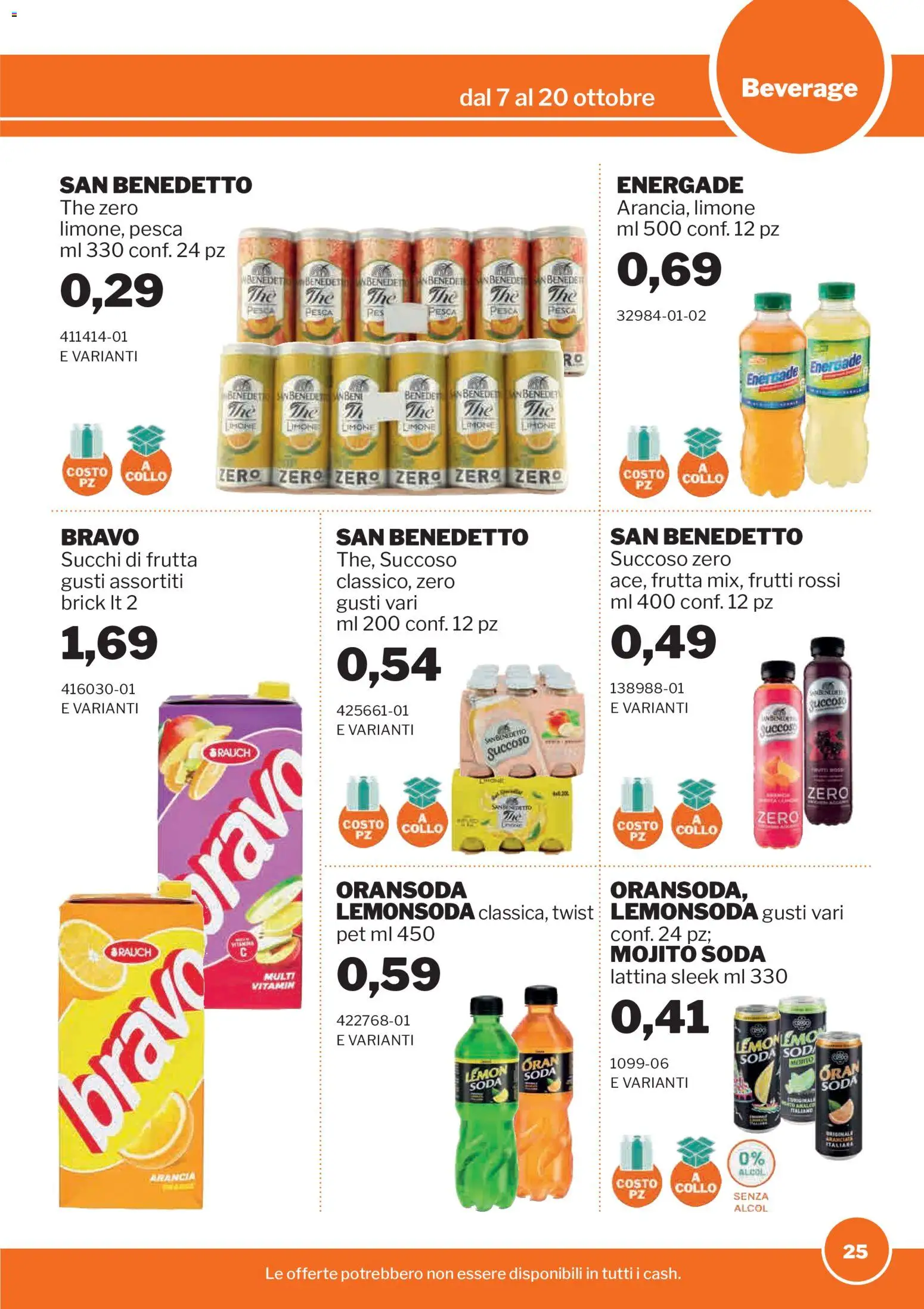 Volantino Sogegross del 07/10/2026 | Pagina: 25 | Prodotti: Limone, Pesca, The, Arancia