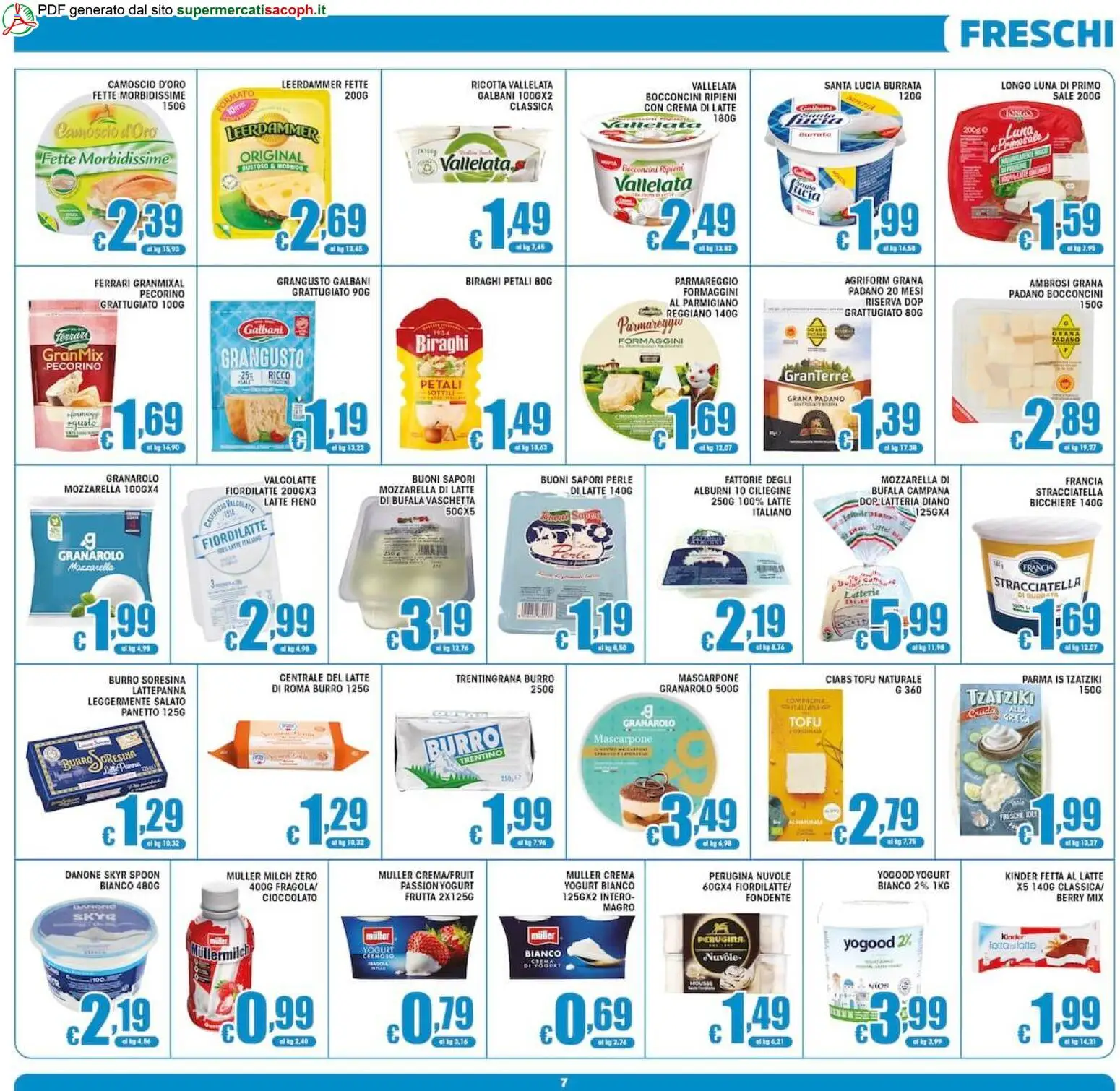 Volantino Sacoph del 02/10/2026 | Pagina: 7 | Prodotti: Crema, Yogurt, Bicchiere, Parmigiano