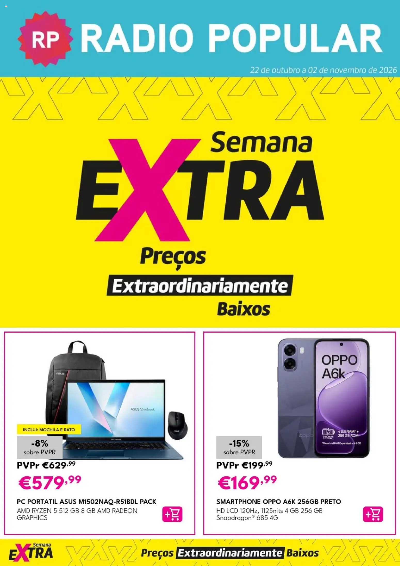 Radio Popular folheto │ válido de 22/10/2026 | Página: 1 | Produtos: Mochila, Smartphone, PC, Rádio