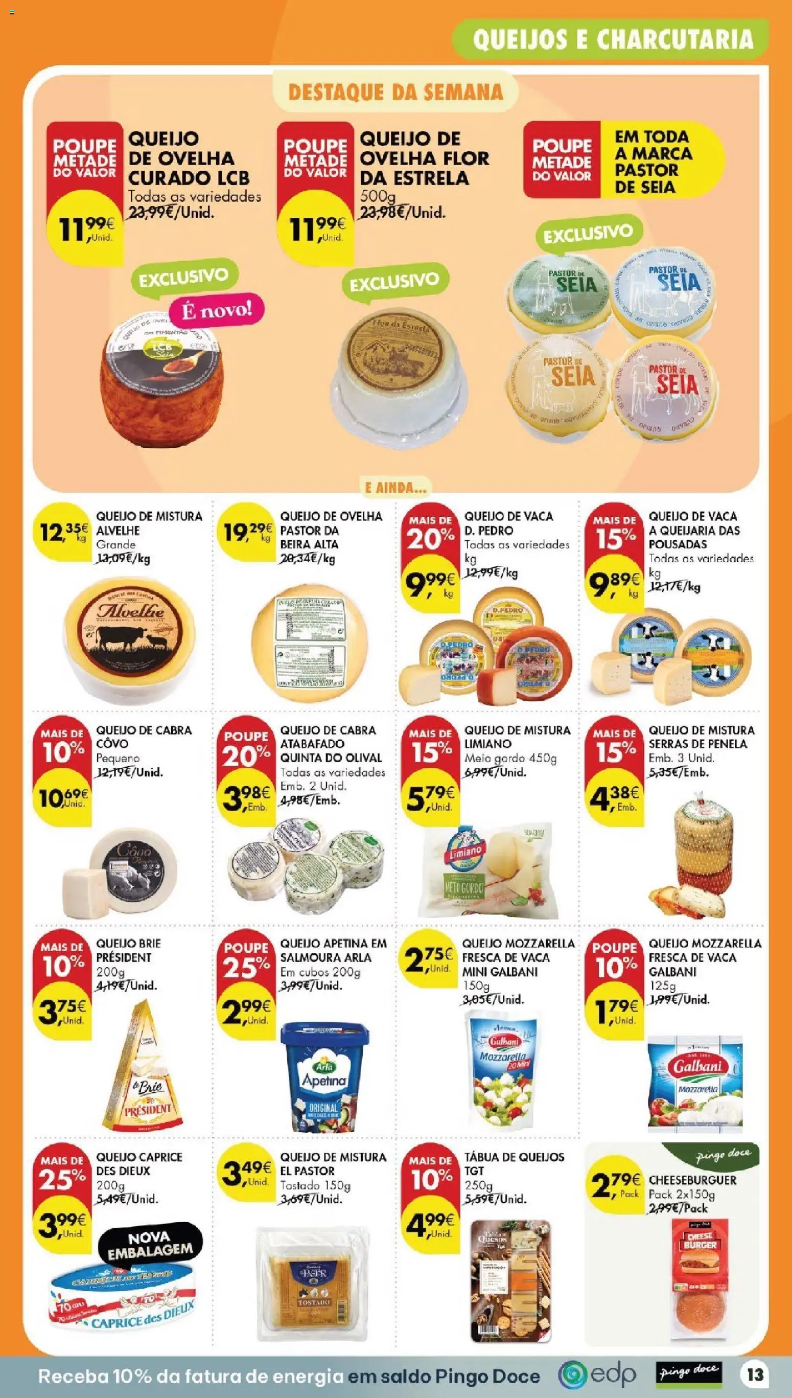 Pingo Doce folheto │ válido de 20/10/2026 | Página: 13 | Produtos: Tábua, Queijo Mozzarella, Queijo de ovelha, Queijo