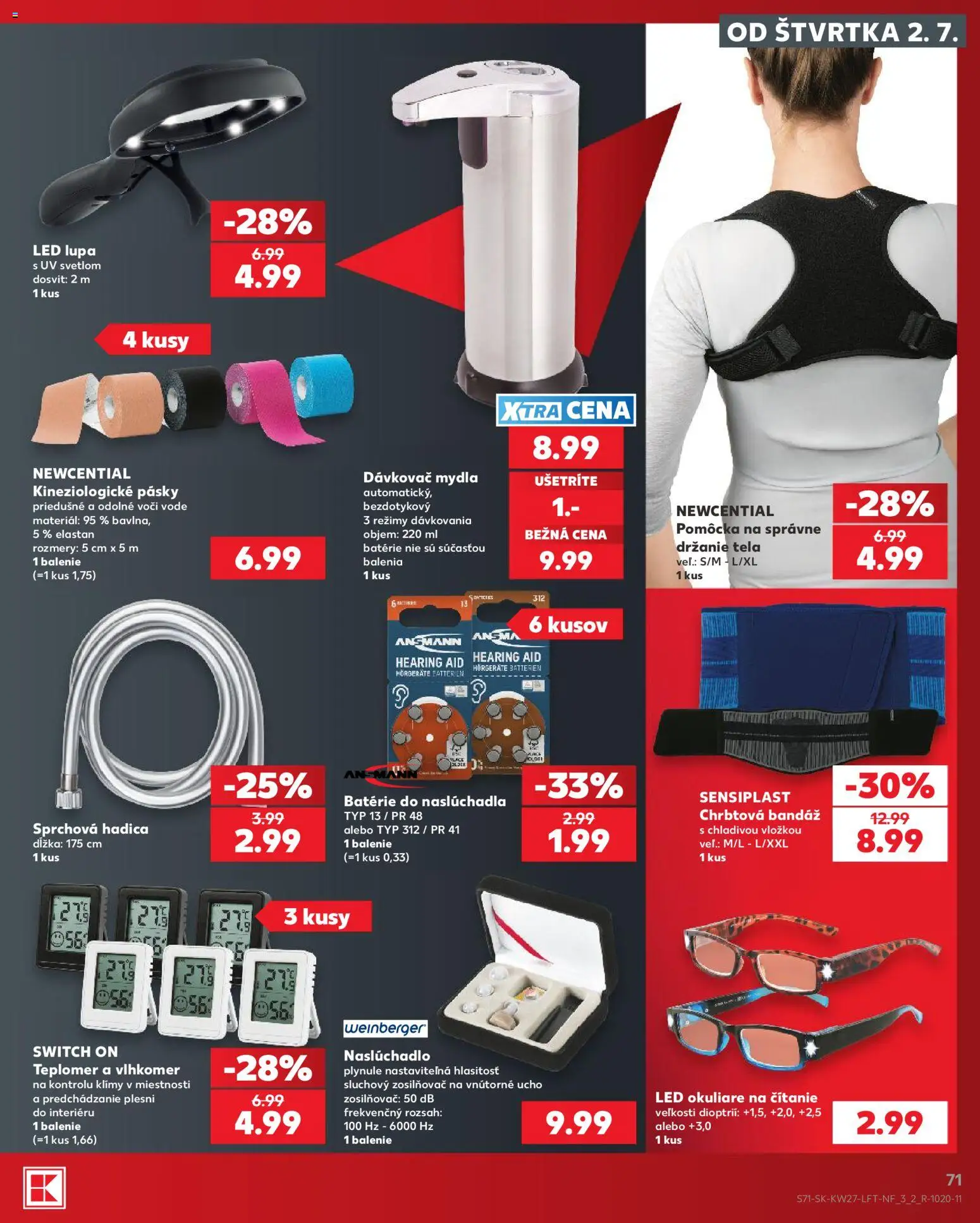 Nové Kaufland akcie – leták je platný od 02.07.2026 | Strana: 71 | Produkty: Teplomer, Led, Okuliare