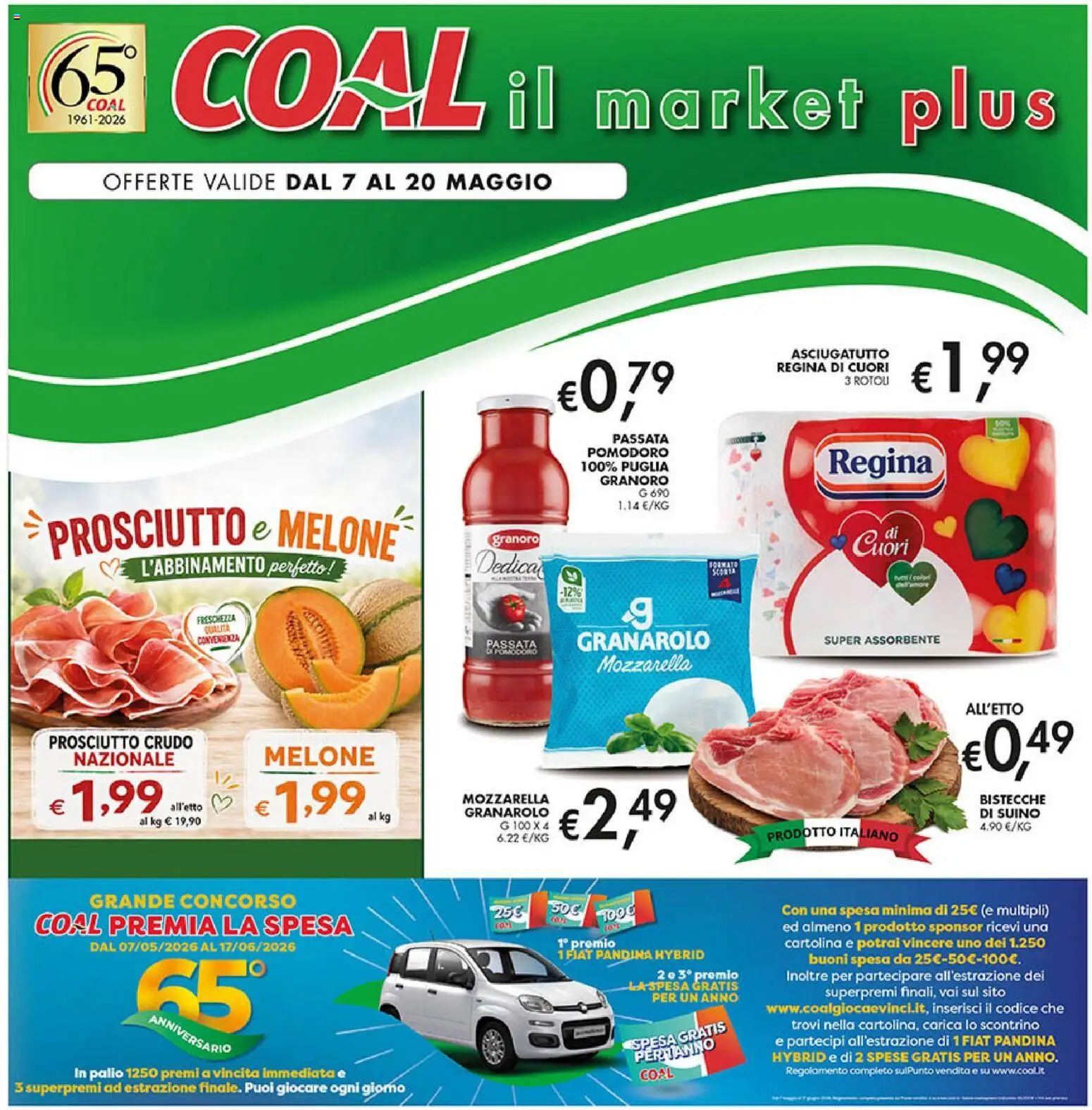Volantino Coal del 07.05.2026 | Pagina: 1 | Prodotti: Suino, Mozzarella, Pomodoro, Melone