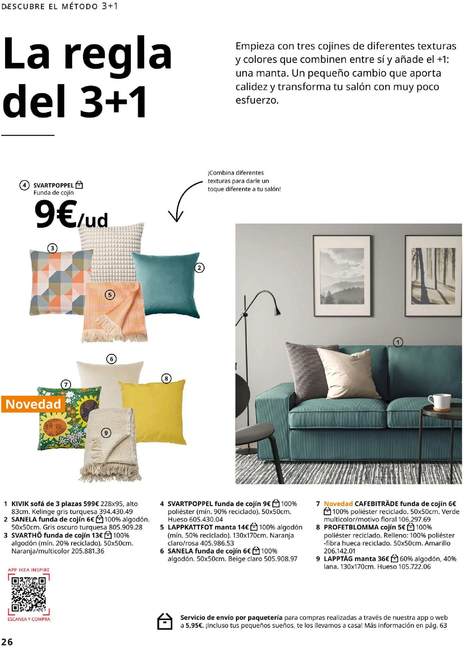 IKEA - Salones │ válido desde el 01/09/2026 | Página: 26 | Productos: Té, Funda, Algodón, Cojín