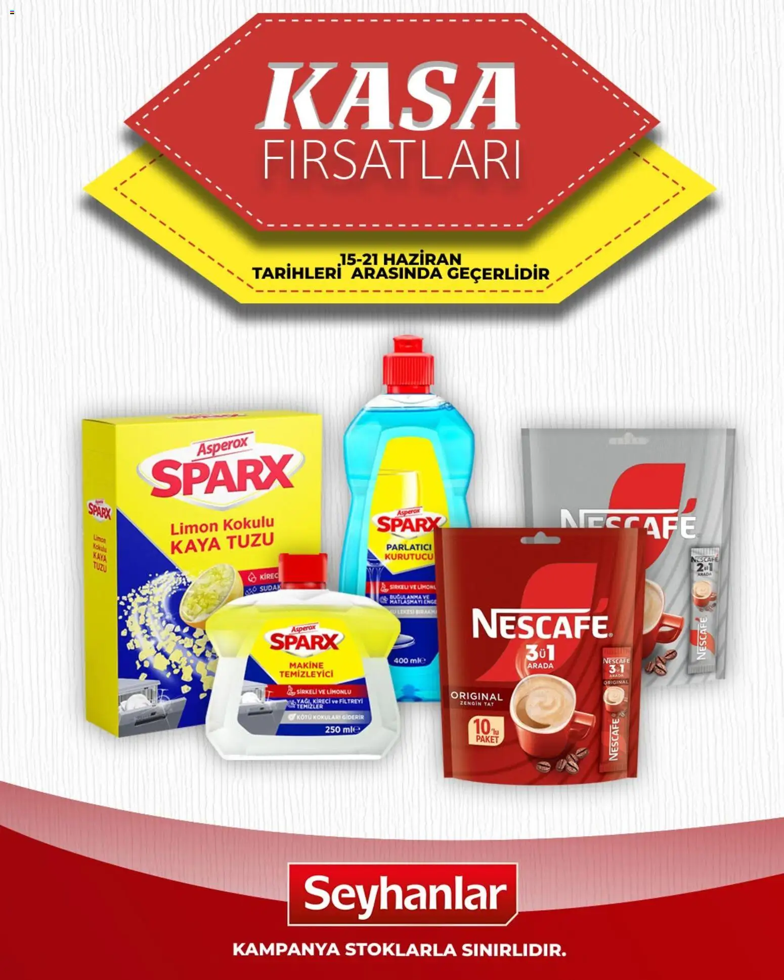 Seyhanlar Market - Katalog Kasa Fırsatları - 15.06.2026 tarihinden itibaren geçerlidir | Sayfa: 1 | Ürünler: Parlatıcı, Limon, Kasa, Kurutucu