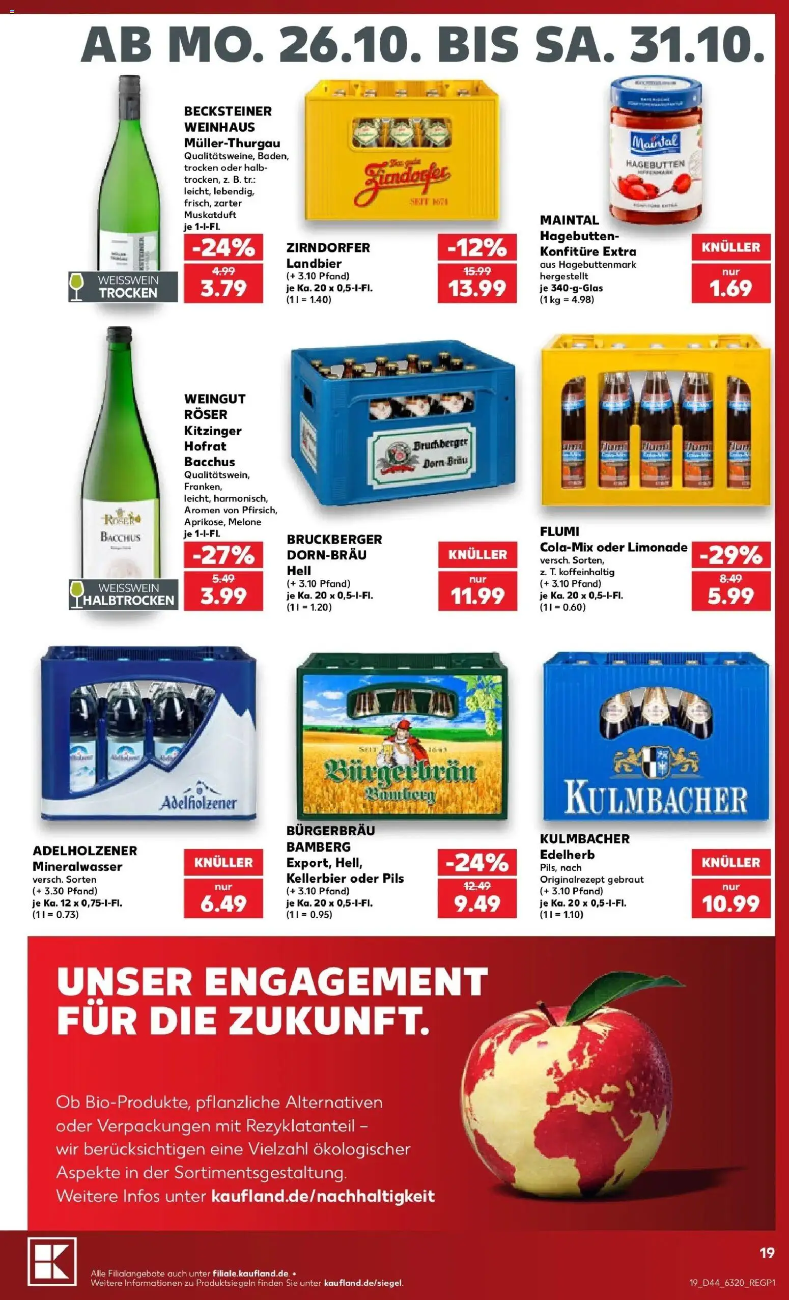 Prospekt Kaufland ab 26.10.2026 » Angebote Online zum Blättern | Seite: 23 | Produkte: Adelholzener, Limonade, Mineralwasser, Melone