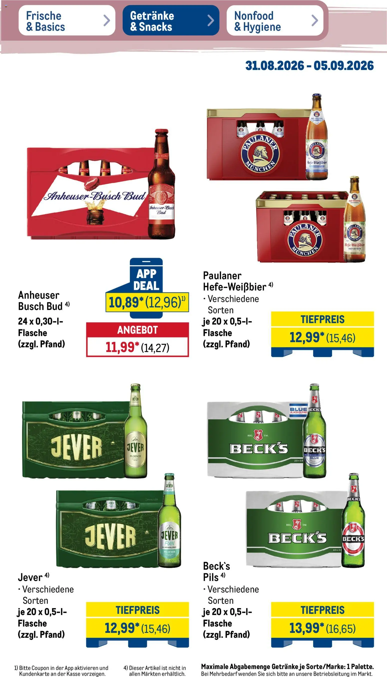 Metro Prospekt – gültig ab 31.08.2026 | Seite: 29 | Produkte: Pils, Jever, Paulaner
