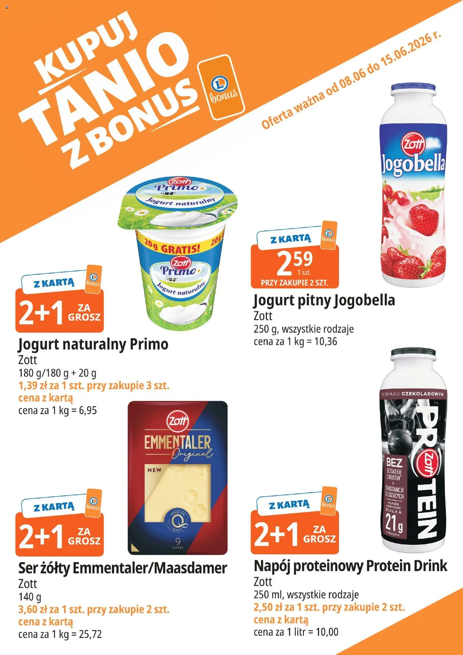 E.Leclerc gazetka - Radom kupony dodatkowe od 08.06.2026 | Strona: 2 | Produkty: Karta, Jogurt pitny, Ser, Jogurt