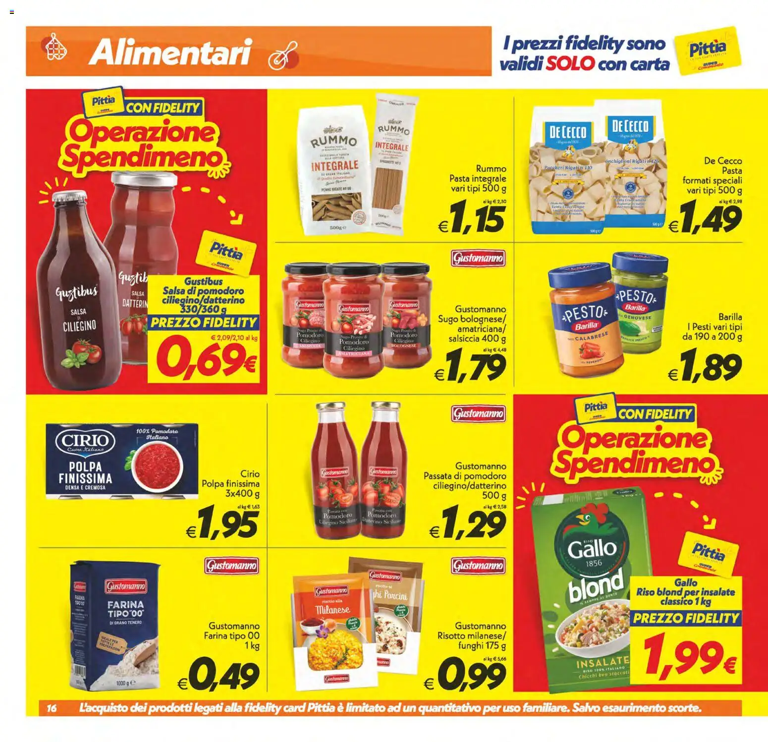 Volantino SuperConveniente del 19.05.2026 | Pagina: 16 | Prodotti: Salsiccia, Pasta, Funghi, Sugo