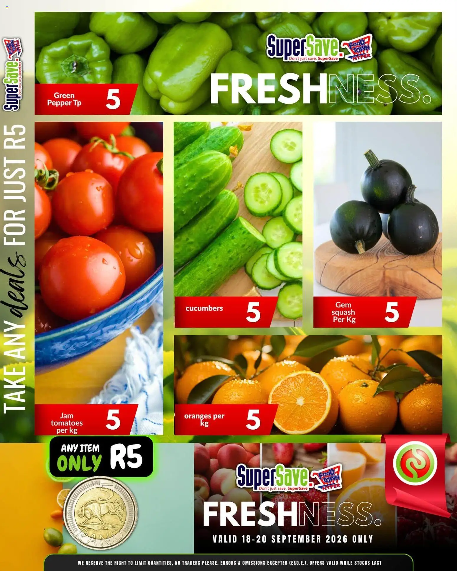 New Super Save catalogue – valid from 18/09/2026 | Page: 2 | Products: Squash, Tomatoes, Cucumbers, Pepper