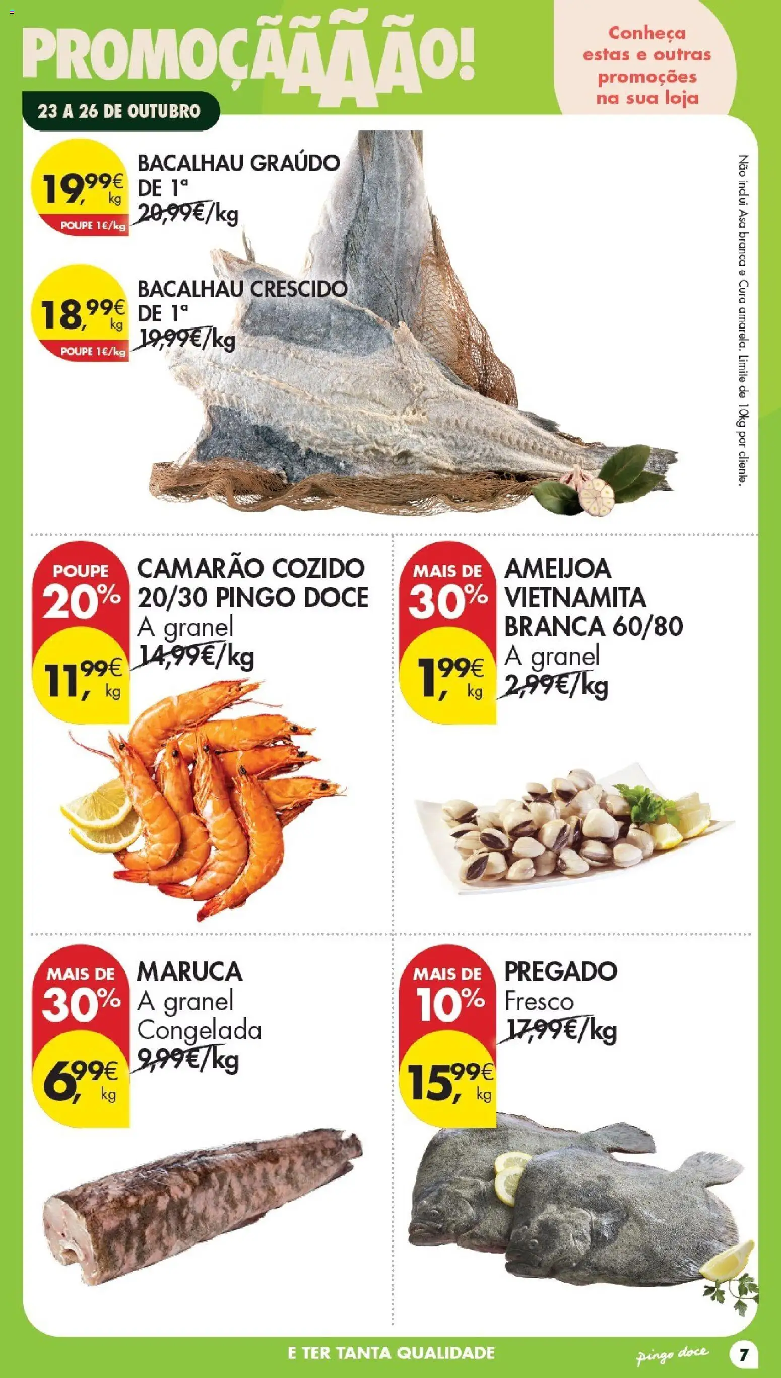 Pingo Doce Folheto Poupe Este Fim de Semana │ válido de 23/10/2026 | Página: 7 | Produtos: Bacalhau, Camarão