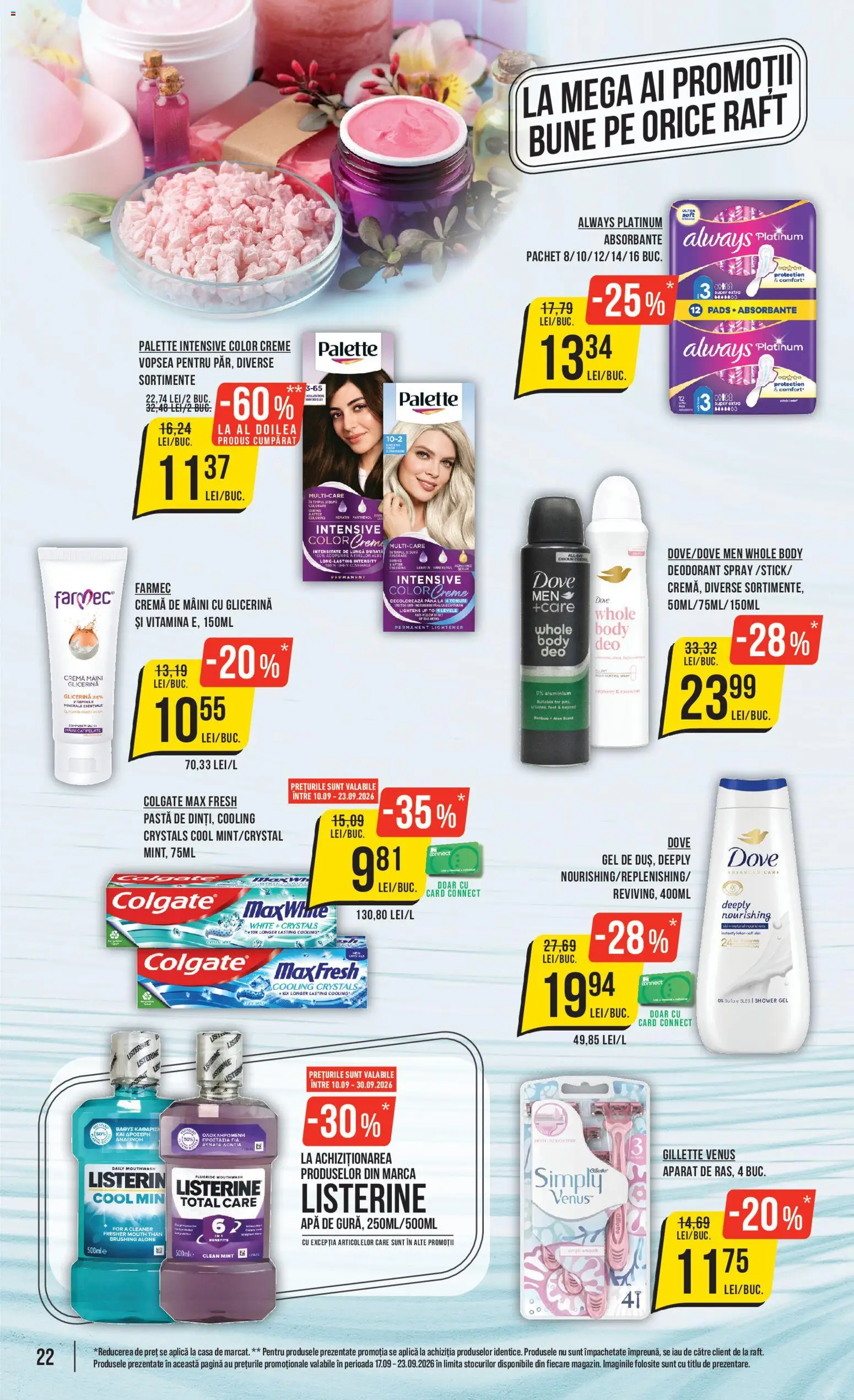 Noul catalog Mega Image – valabil de la 17.09.2026 | Pagină: 22 | Produse: Aplică, Body, Cremă, Cremă de mâini