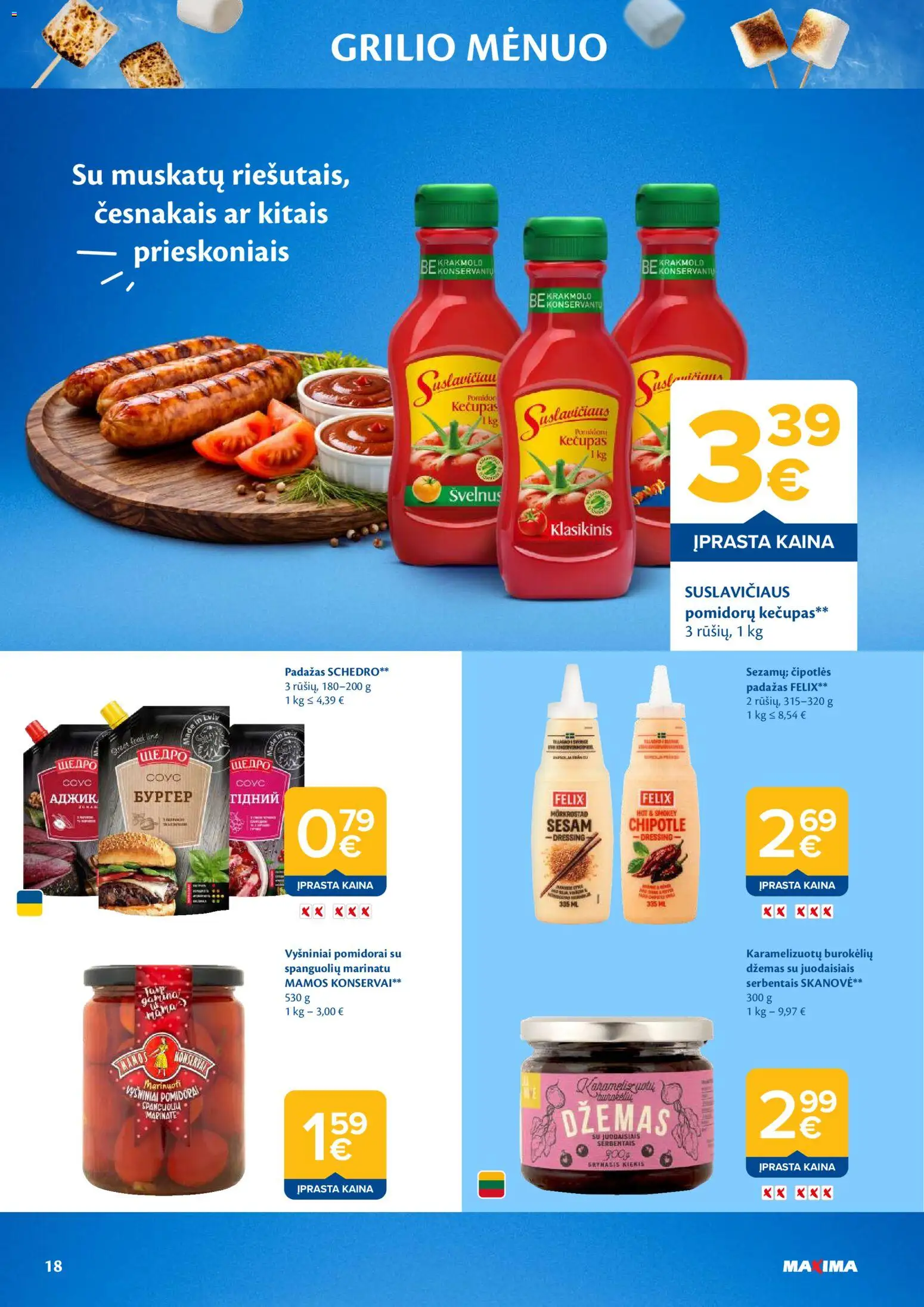 MAXIMA akcijos nuo 05.05.2026 | Puslapis: 18 | Prekių: Konservai, Pomidorai, Padažas, Kečupas