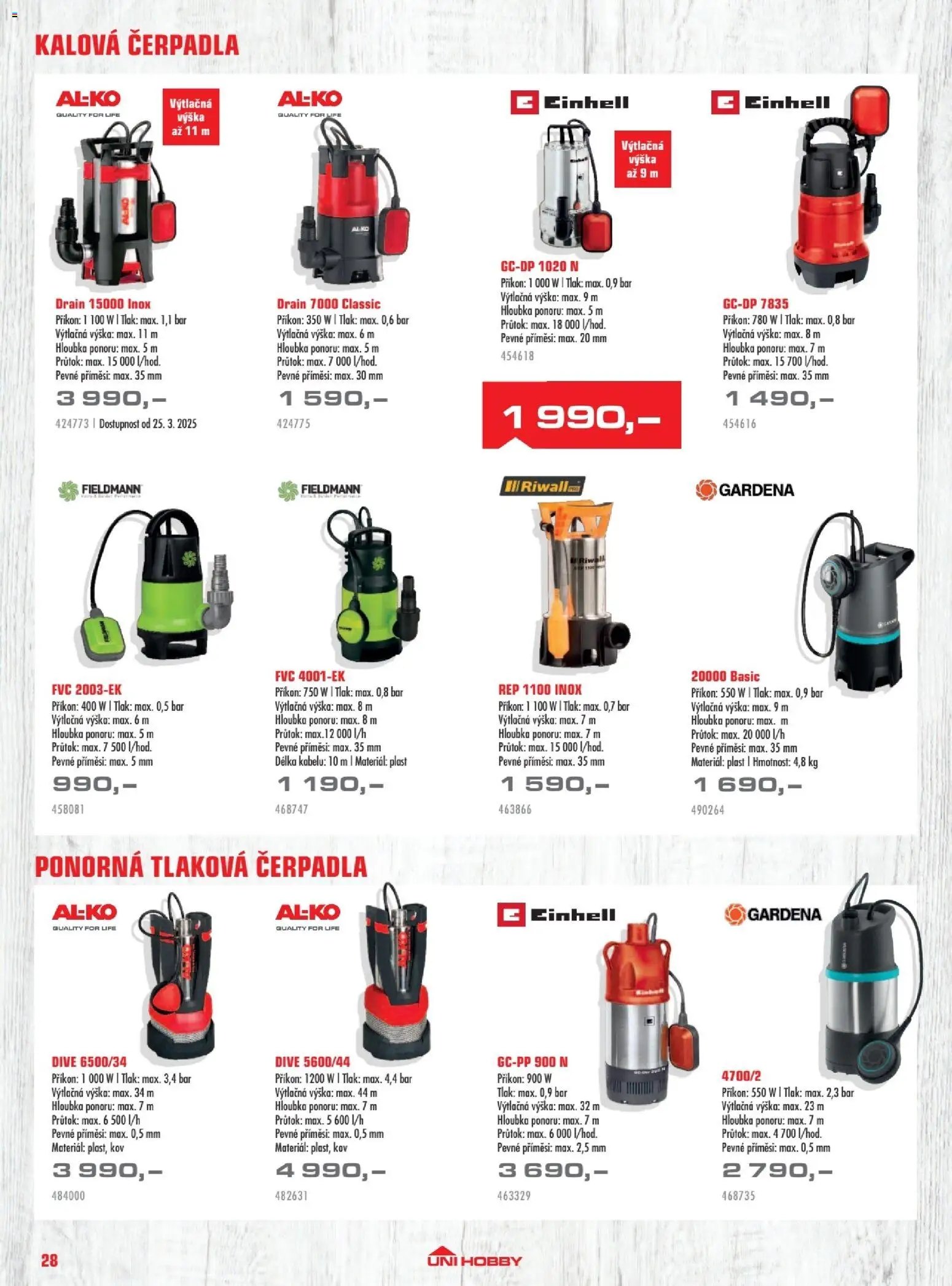 Uni Hobby katalog - Zahradní technika 2026 od 13.03.2026 | Strana: 28