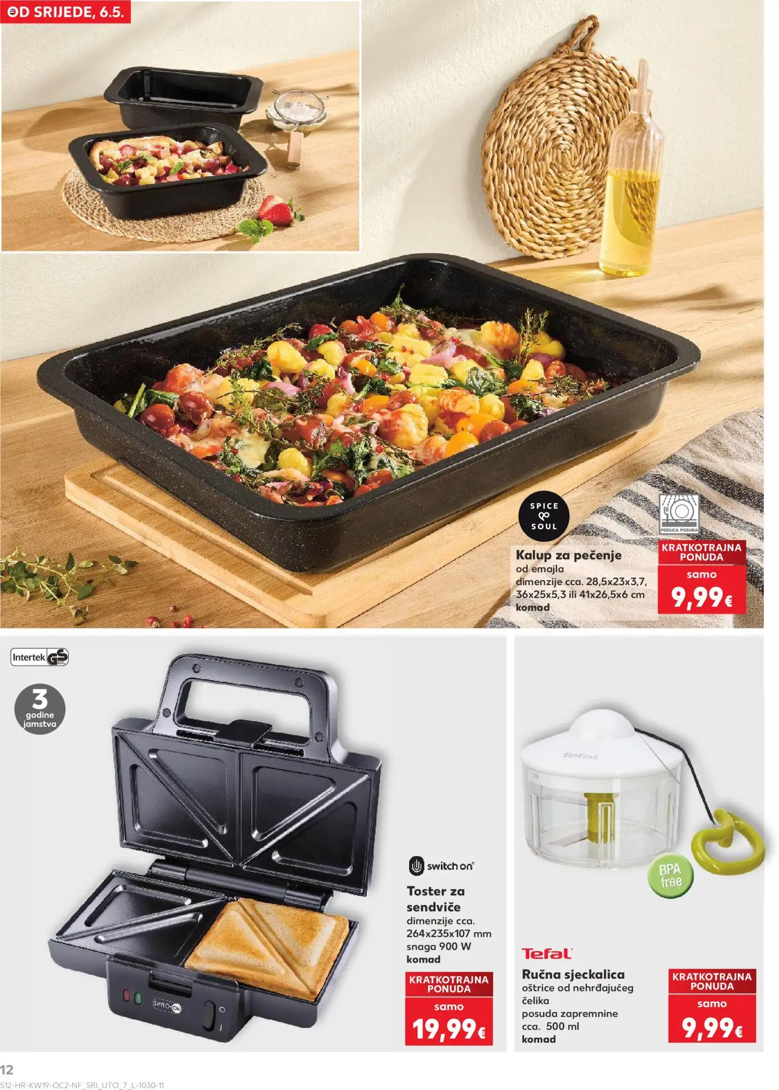 Kaufland katalog | vrijedi od 06.05.2026 | Stranica: 12 | Proizvodi: Toster, Perilica posuđa, Pan, Sjeckalica