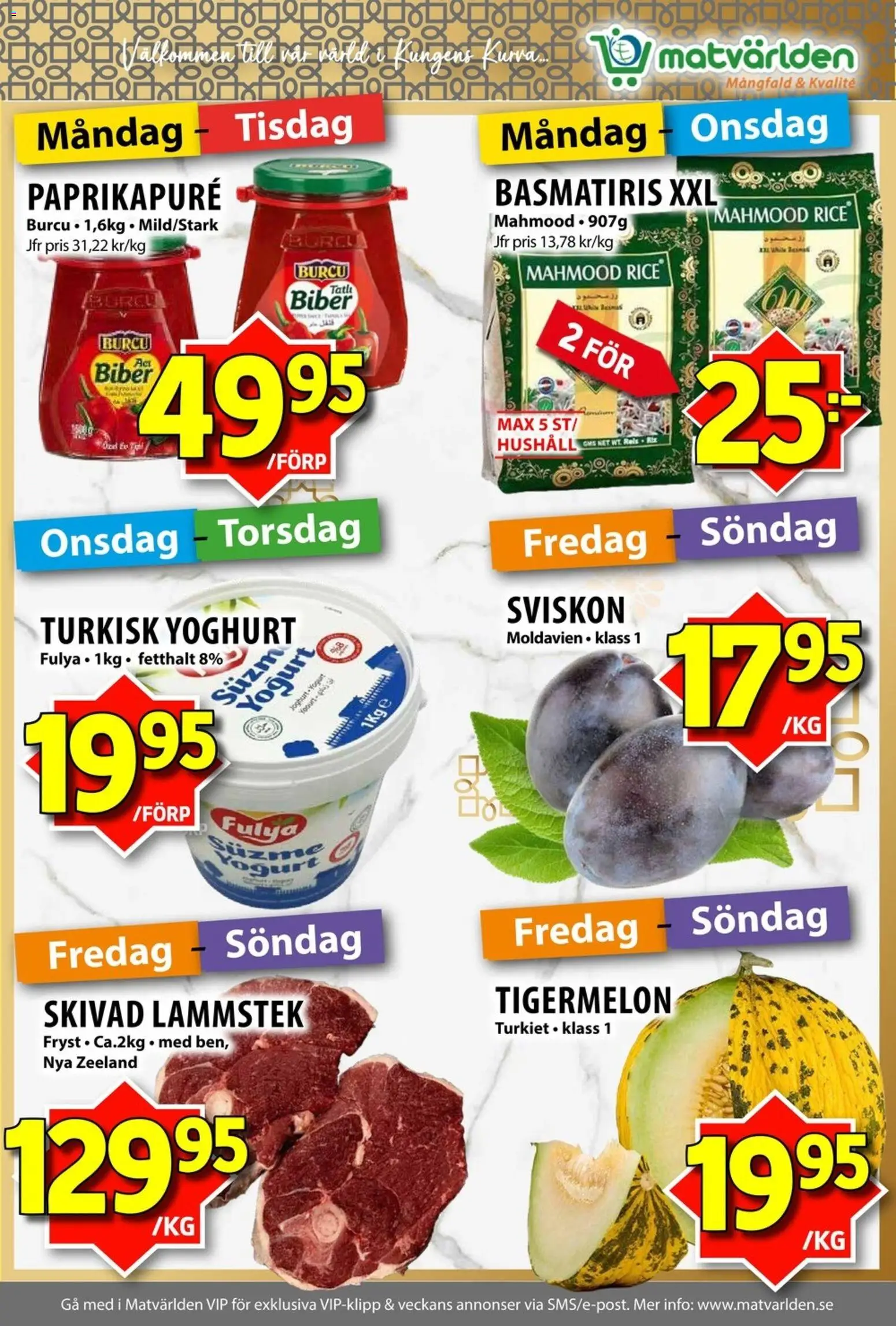 Matvärlden reklamblad aktuell från 07/09/2026 | Sida: 4 | Produkter: Yoghurt, Basmatiris