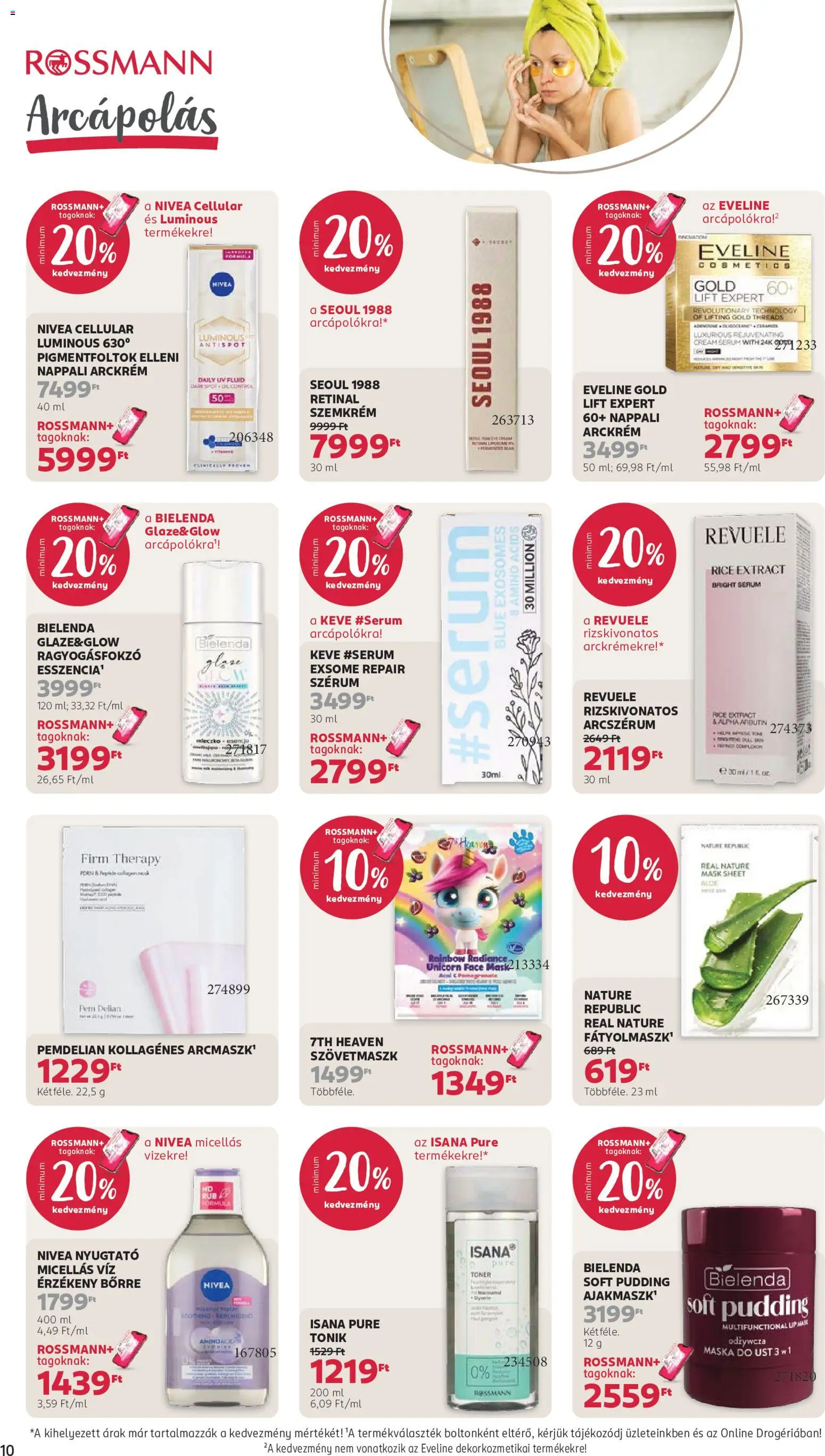 Rossmann akciós ujság - amely érvényes a következő dátumtól: 2026.10.05. | Oldal: 12 | Termékek: Tonik, Micellás víz, Nivea, Arckrém