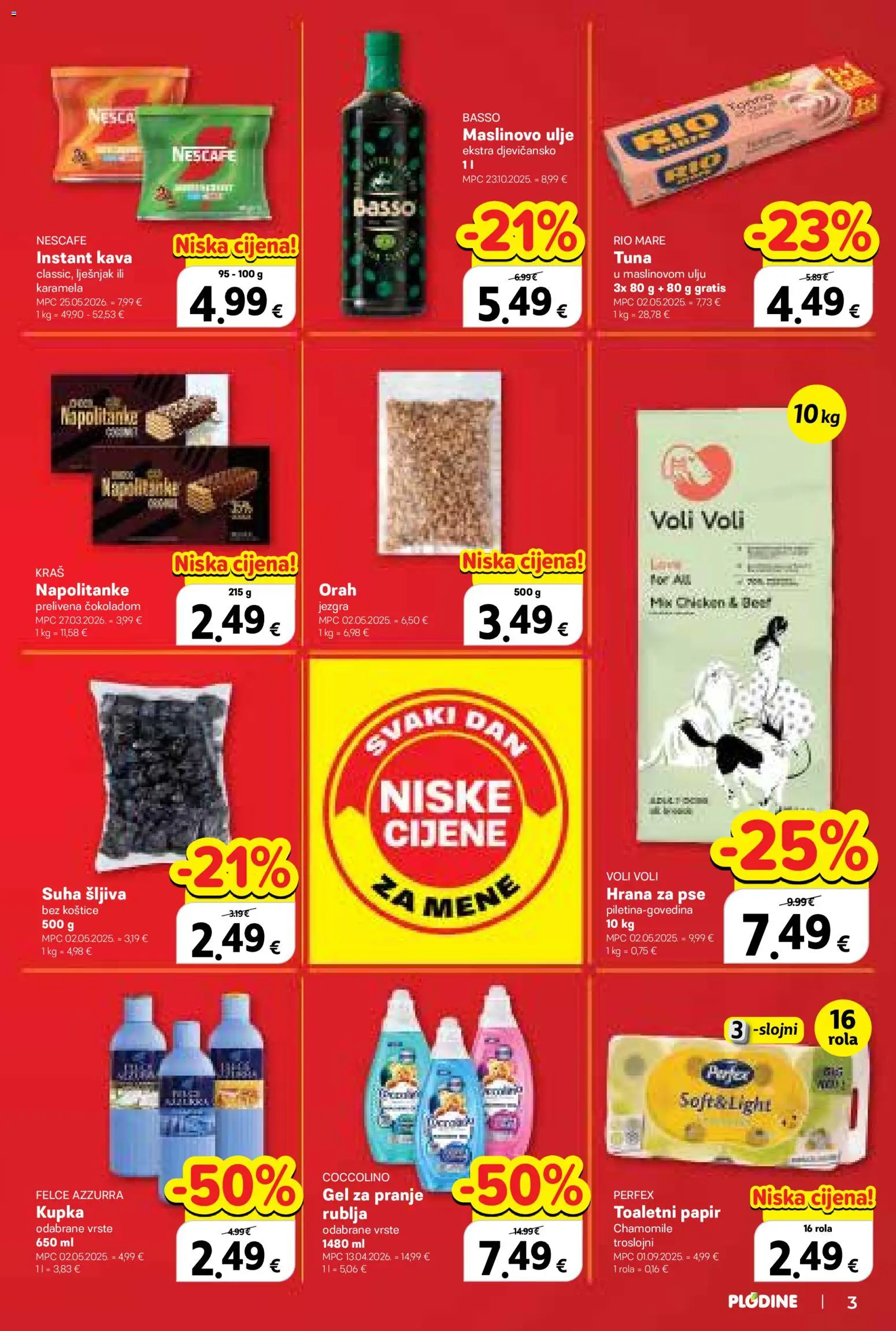 Plodine katalog | vrijedi od 09.09.2026 | Stranica: 3 | Proizvodi: Nescafe, Ulje, Kava, Tuna