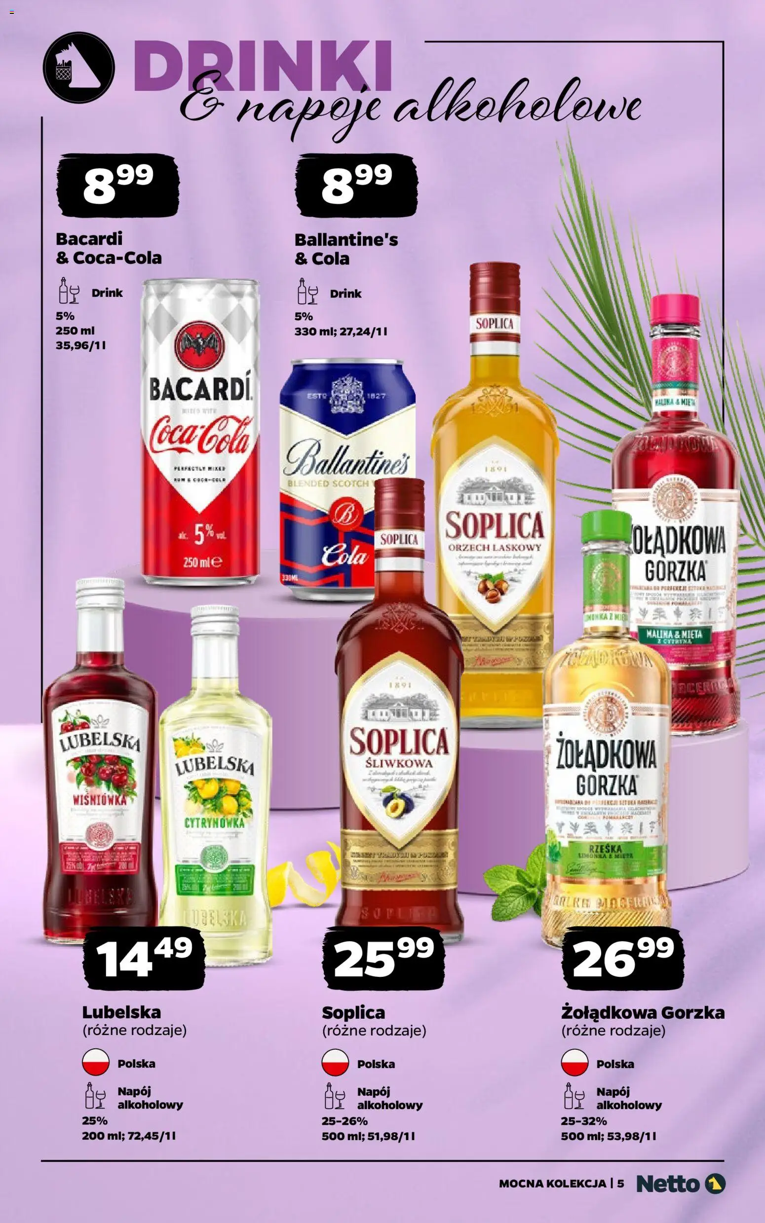 Netto gazetka - Mocne alkohole od 03.08.2026 | Strona: 5 | Produkty: Limonka, Napoje, Mięta, Whisky