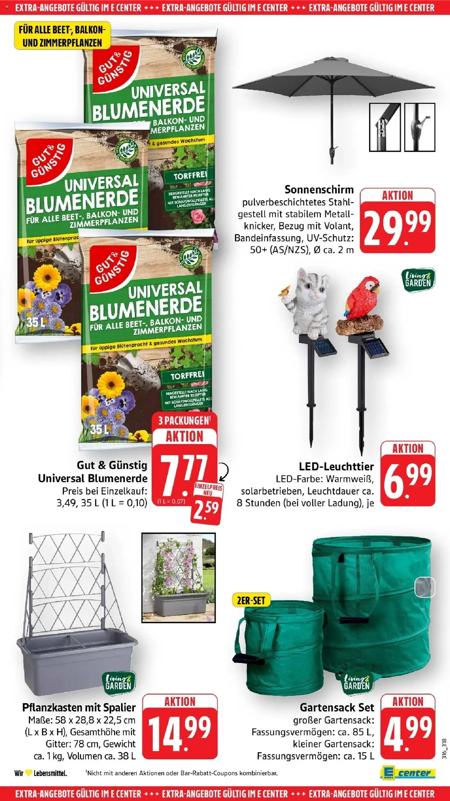 E center Prospekt Laupheim – gültig ab 17.05.2026 | Seite: 61 | Produkte: Gewicht, Blumenerde, Sonnenschirm
