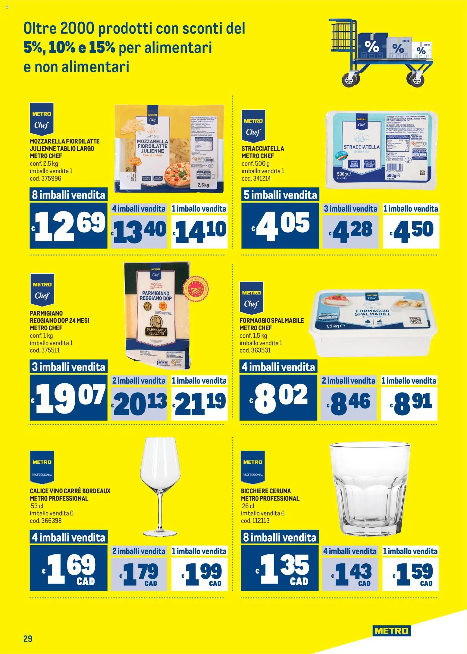 Volantino Metro del 22/10/2026 | Pagina: 29 | Prodotti: Vino, Bicchiere, Burrata, Stracciatella