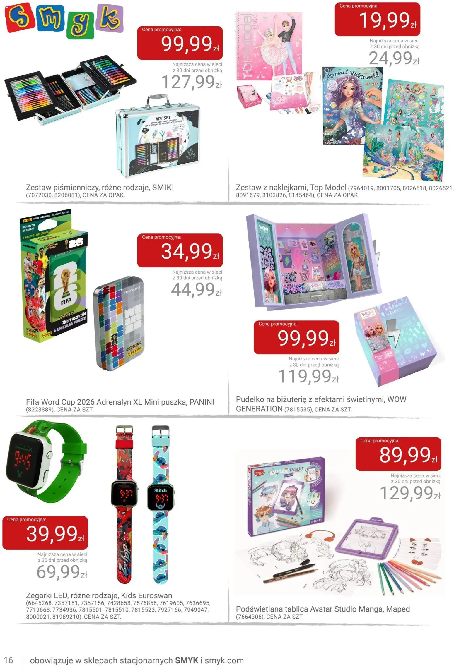 Smyk gazetka od 16.06.2026 | Strona: 16 | Produkty: Top, Tablet, Panini, Pudełko