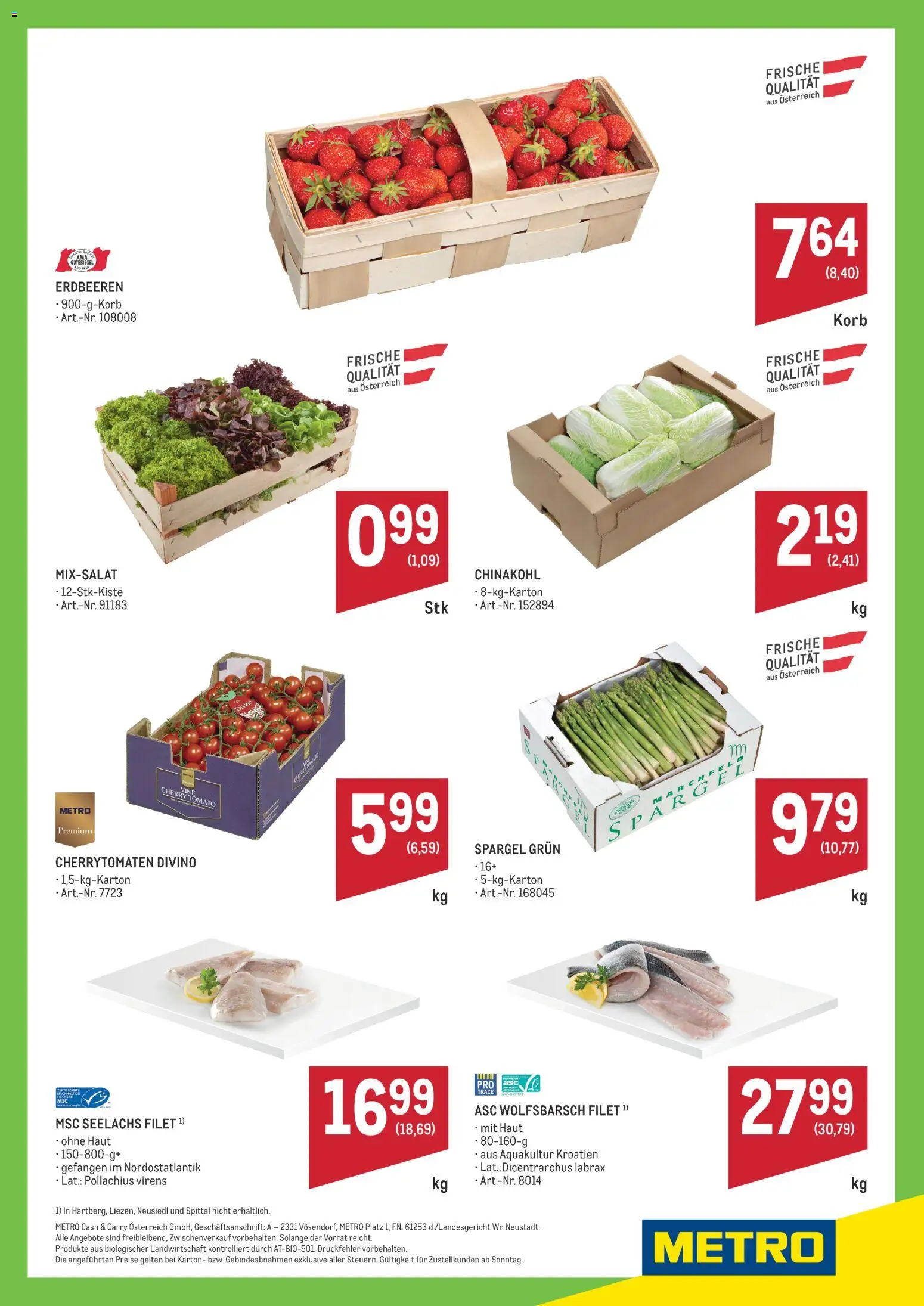 Metro angebote Ultrafrische Wochenhits gültig ab 17.05.2026 | Seite: 2 | Produkte: Erdbeeren, Chinakohl, Korb