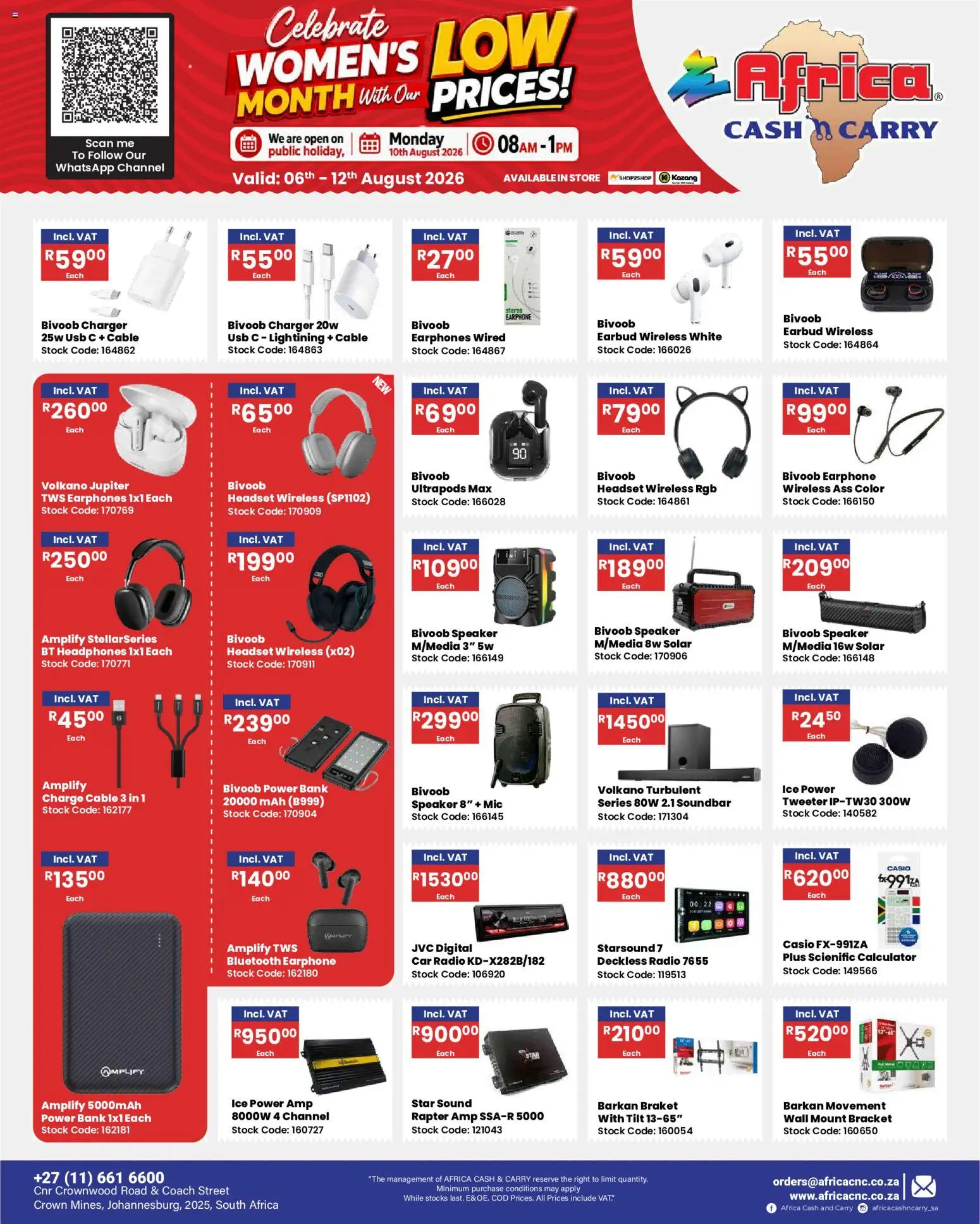 New Africa Cash & Carry catalogue – valid from 06/08/2026 | Page: 31 | Products: Headset, Radio, Speaker, USB