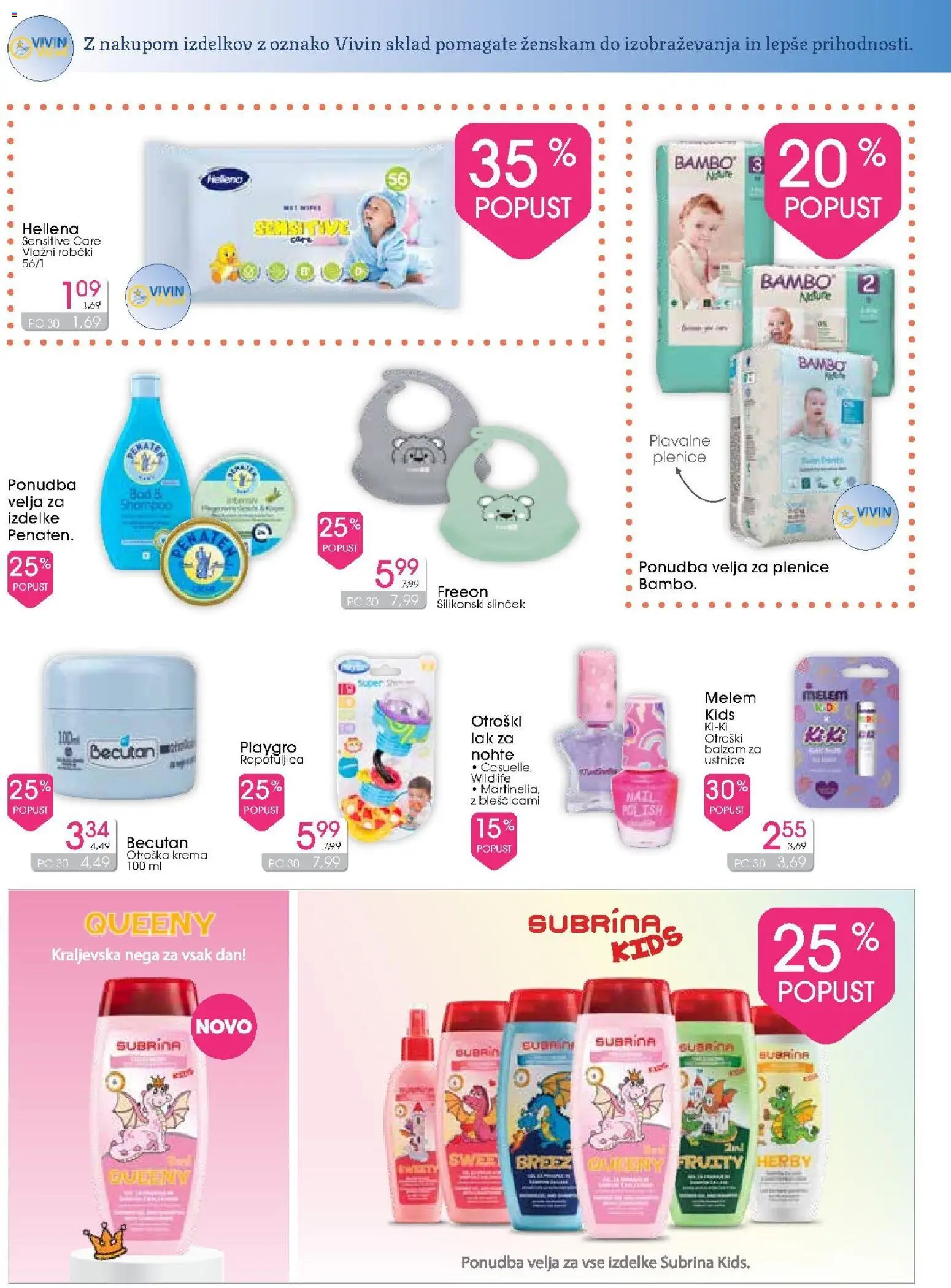 Novi Tuš drogerija katalog ponudbe – veljaven od 10.06.2026 | Stran: 10 | Izdelki: Balzam za ustnice, Plenice, Lak za nohte, Krema