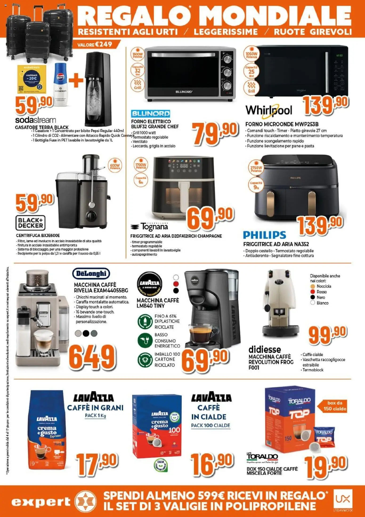 Volantino Expert del 04.06.2026 | Pagina: 26 | Prodotti: Friggitrice ad aria, Gasatore, Caffè, Succo