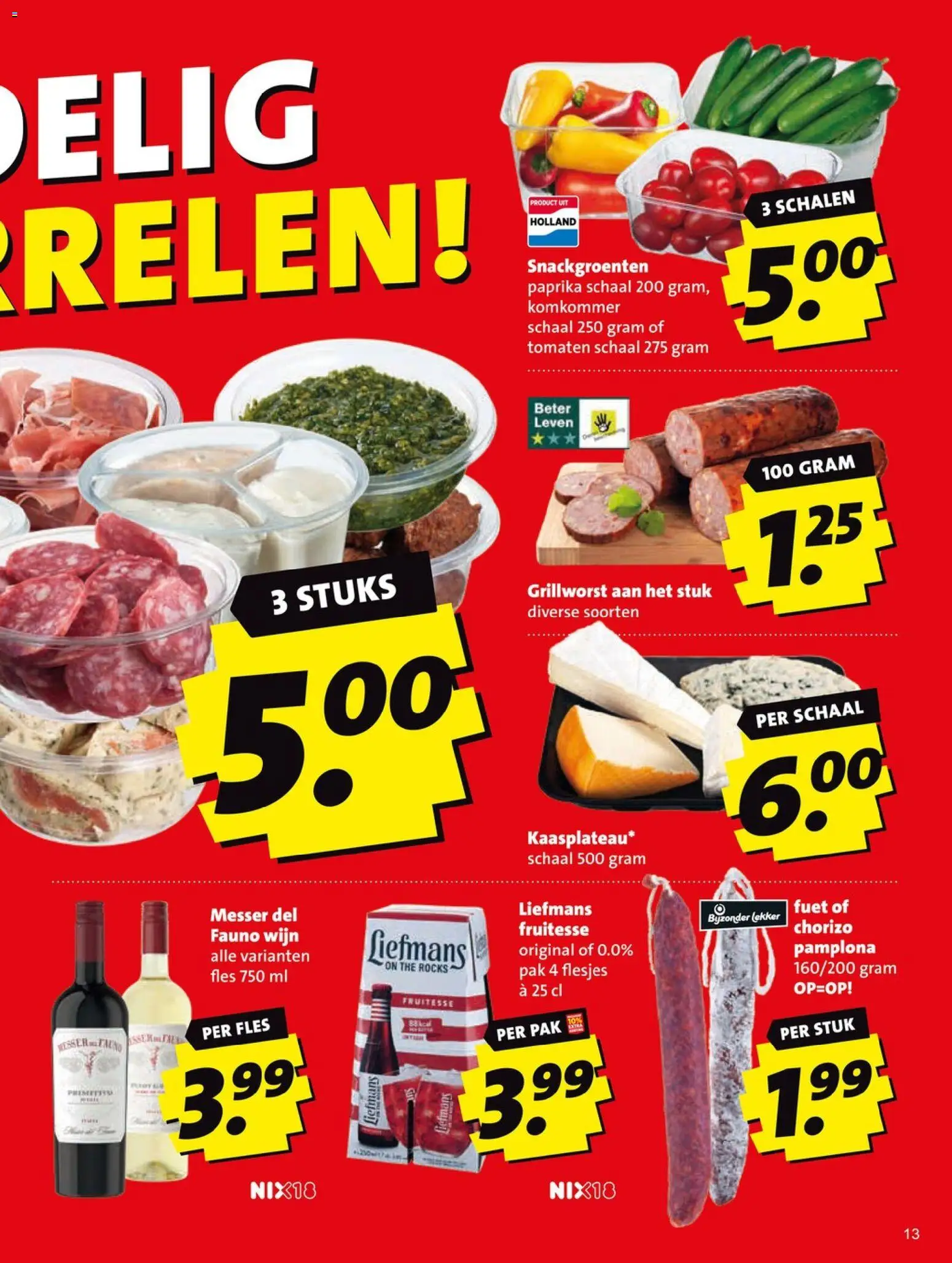 {H1} | Pagina: 13 | Producten: Tomaten, Schaal, Chorizo, Kész piskótalap