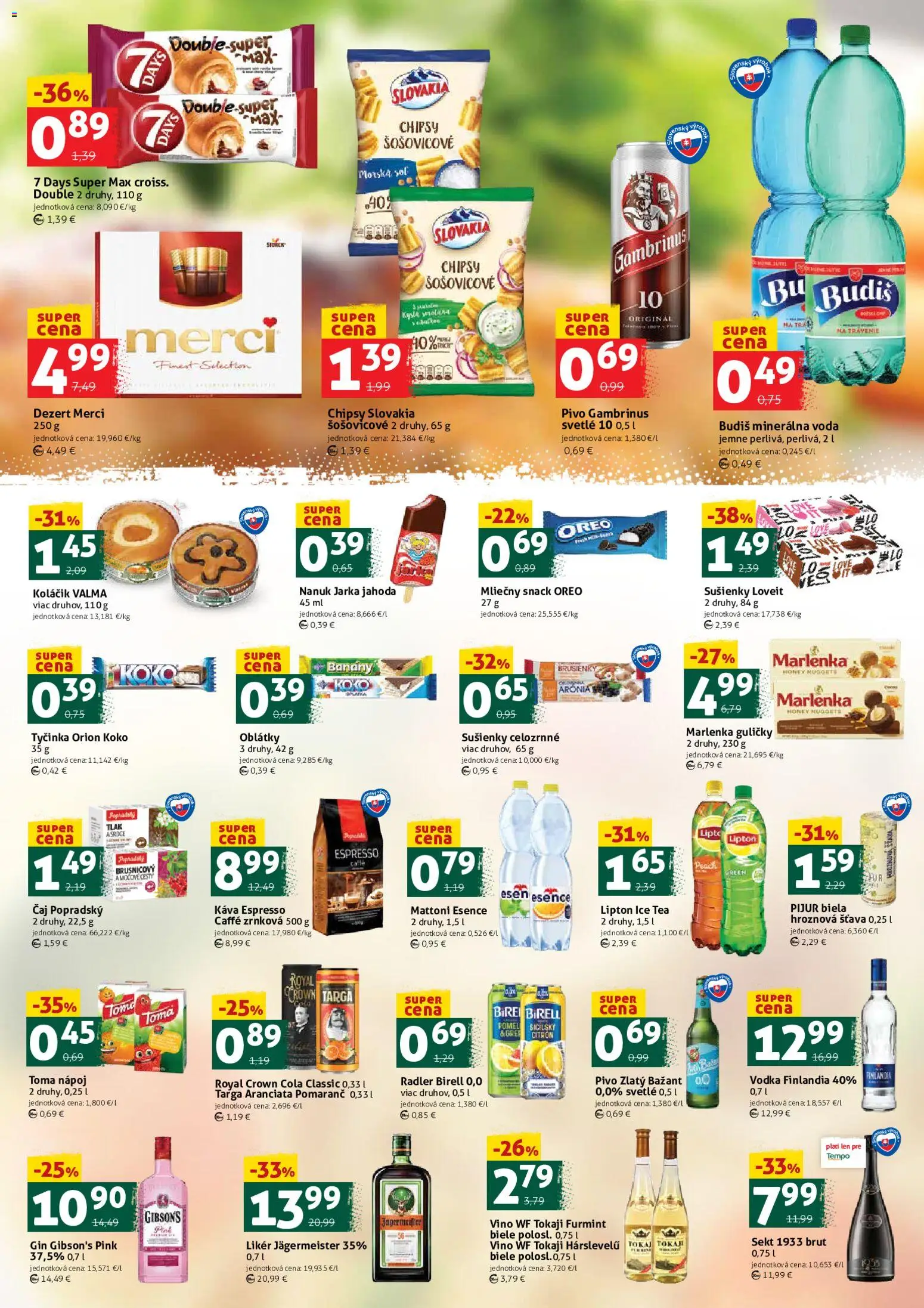 Nové COOP Jednota akcie – leták je platný od 05.06.2026 | Strana: 3 | Produkty: Pivo, Víno, Birell, Merci