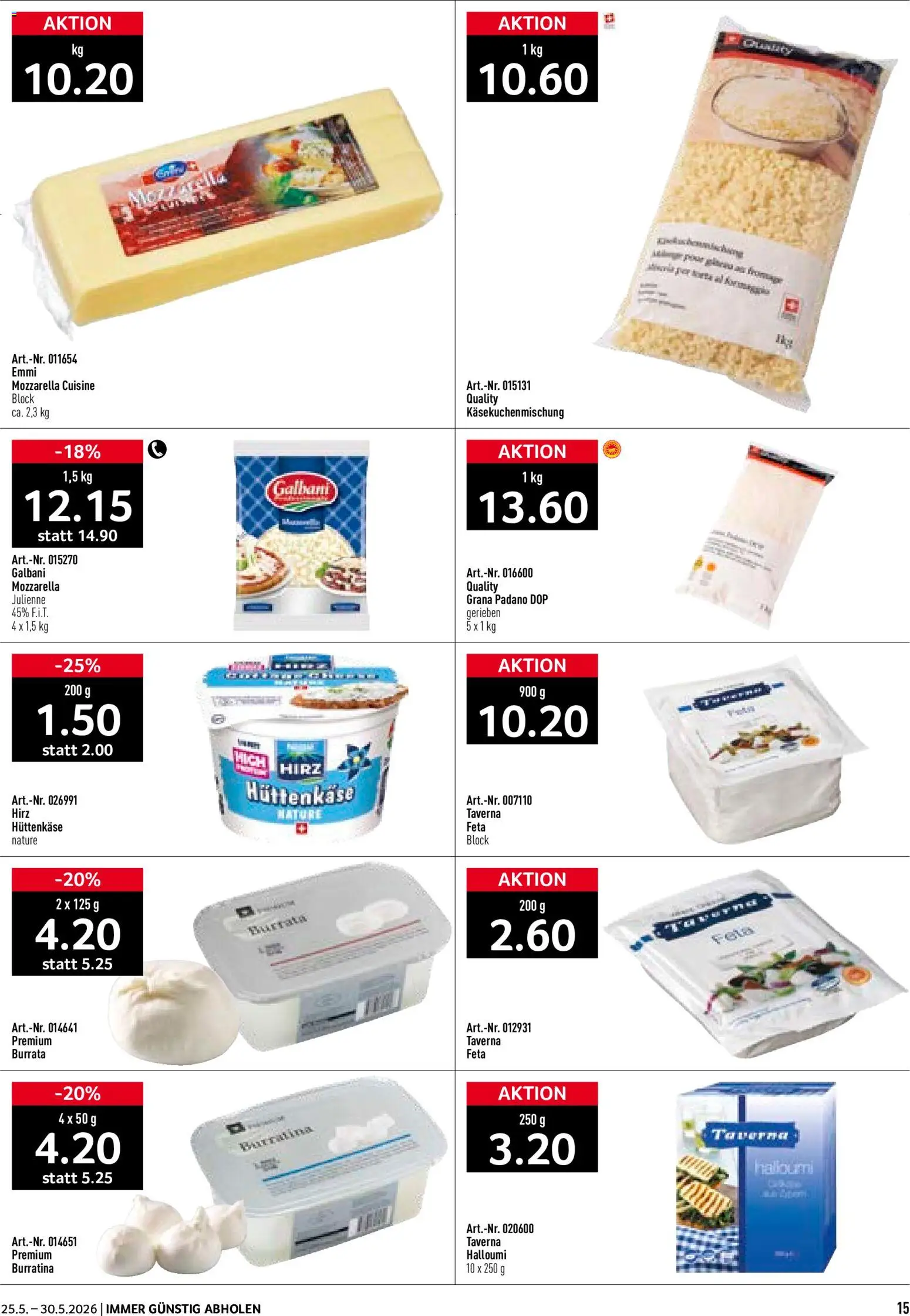 Prodega aktionen – gültig ab 25.05.2026 | Seite: 15 | Produkte: Feta, Fennikel, Hüttenkäse