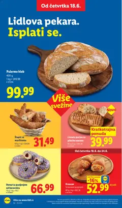 Donut sa punjenjem od borovnica, 70 g - pregled Lidl kataloga - važi od 18.06.2026 | Strana: 20