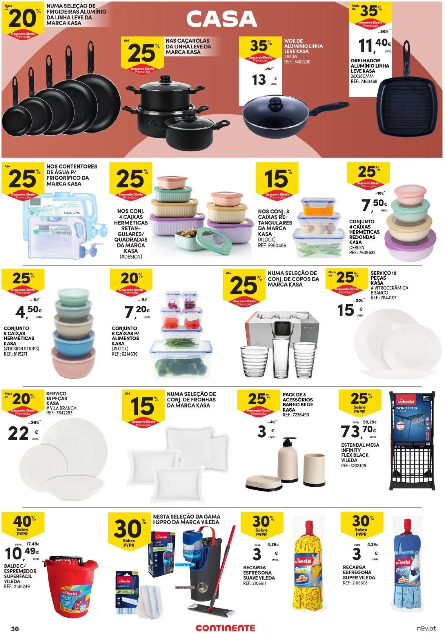 Continente Açores │ válido de 20/08/2026 | Página: 30 | Produtos: Agua, Copos, Balde, Espremedor