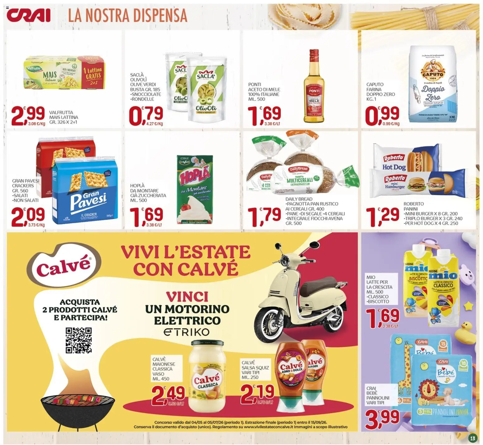 Volantino CRAI del 14.05.2026 | Pagina: 13 | Prodotti: Aceto di mele, Maionese, Olive, Crackers