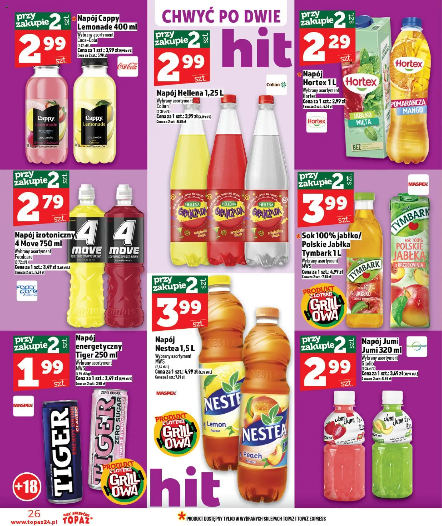 Topaz gazetka - MAZ od 30.04.2026 | Strona: 26 | Produkty: Brzoskwinia, Cytryny, Sok, Jabłka
