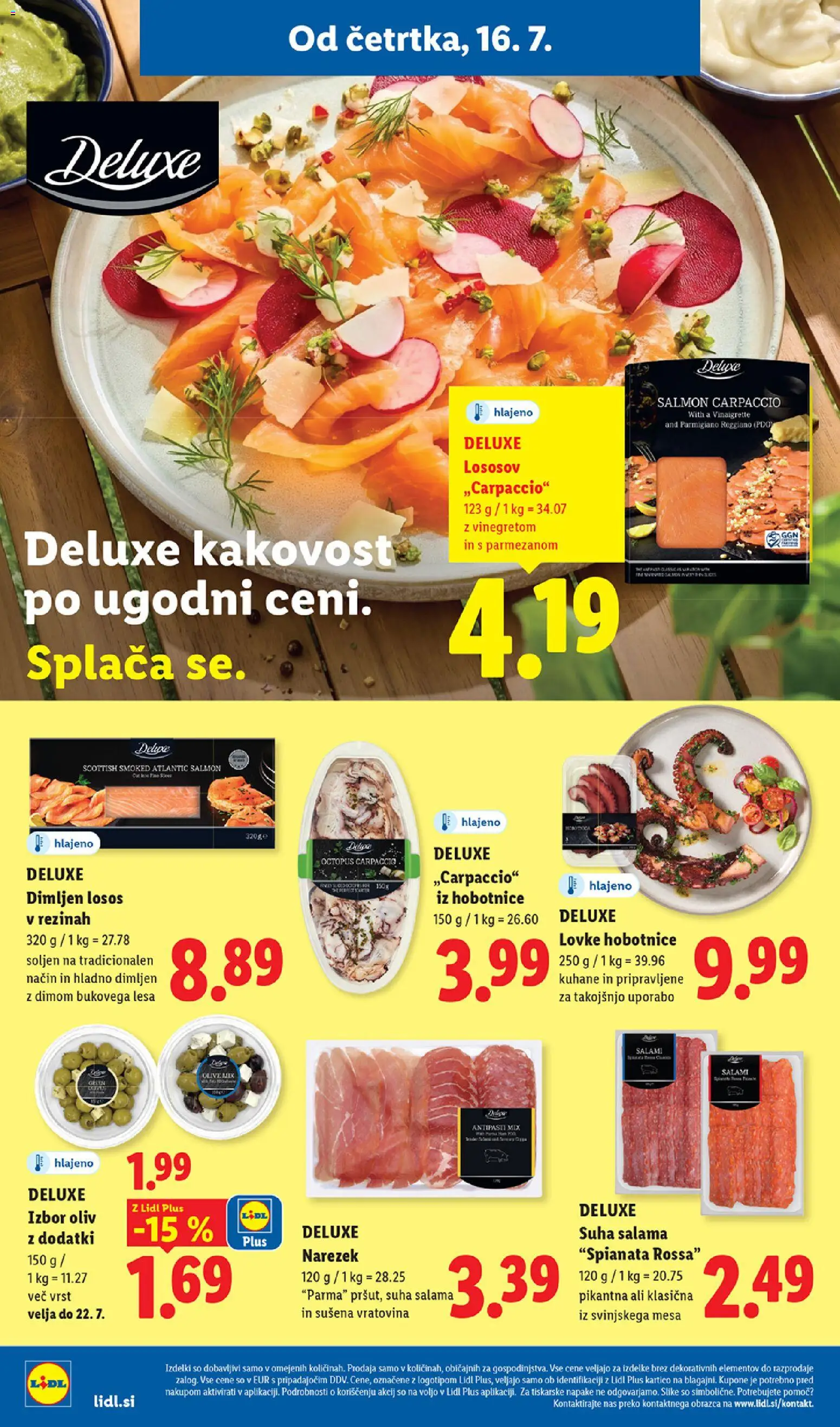 Novi Lidl katalog ponudbe – veljaven od 16.07.2026 | Stran: 24 | Izdelki: Vratovina, Losos, Olive, Salama