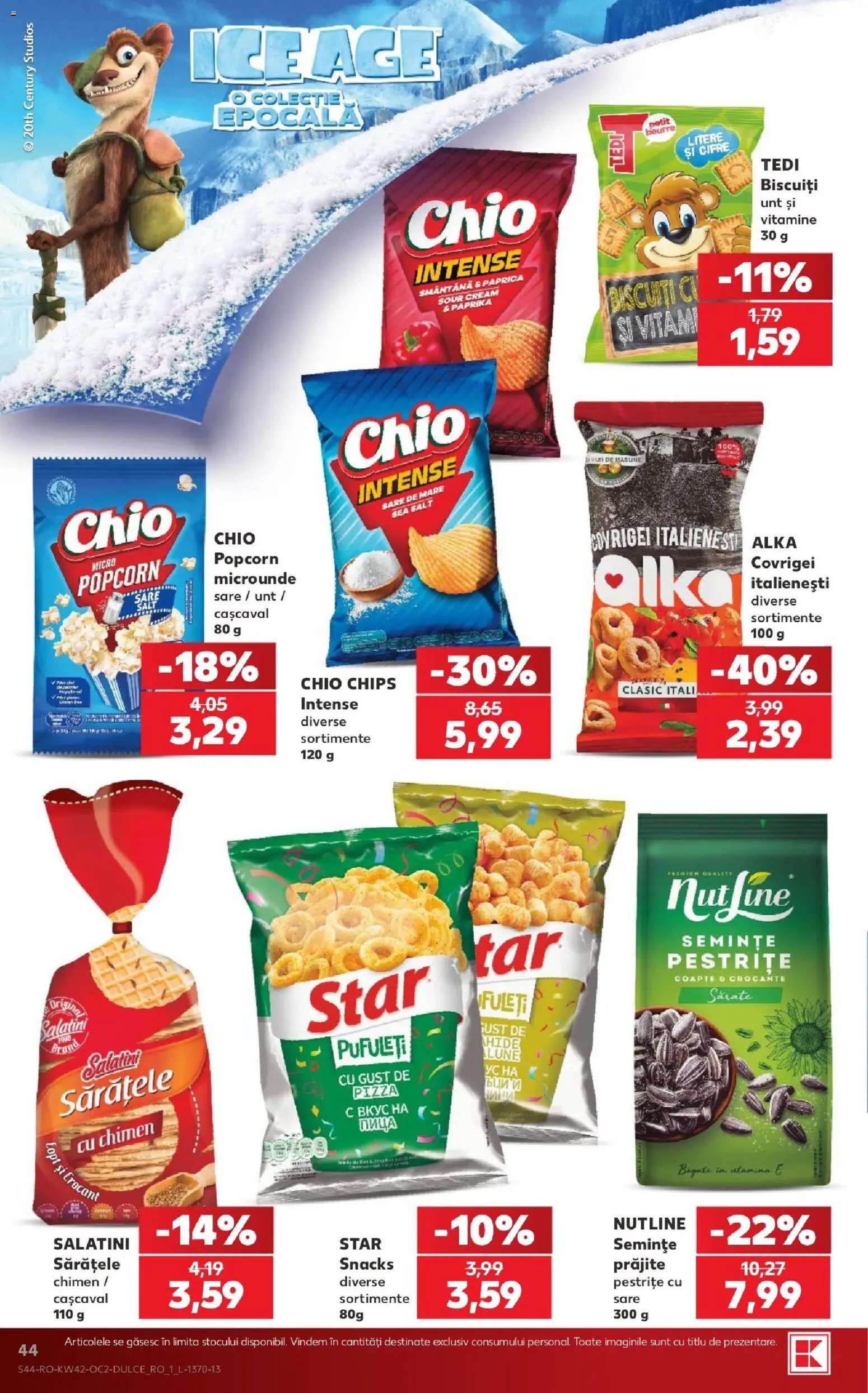 Kaufland Miercurea Ciuc 14.10.2026 - Revista si Oferta | Pagină: 44 | Produse: Covrigei, Unt, Smântână, Biscuiți