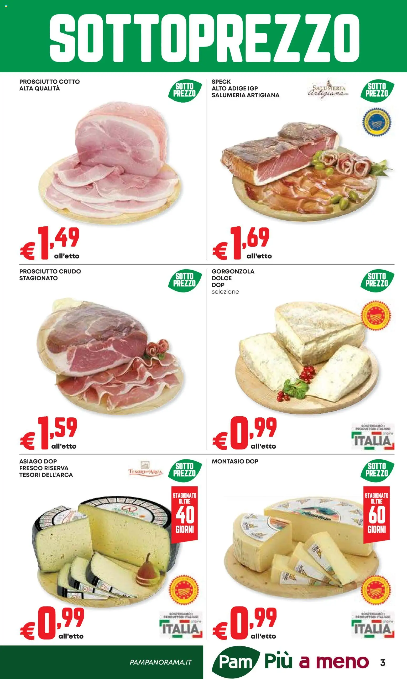 Volantino Panorama del 10/09/2026 | Pagina: 3 | Prodotti: Speck, Prosciutto Cotto, Prosciutto, Gorgonzola