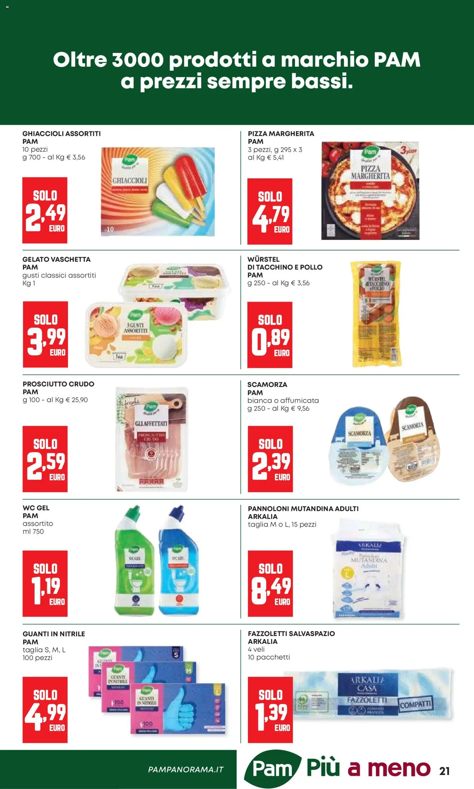 Volantino Panorama del 27/08/2026 | Pagina: 21 | Prodotti: Fazzoletti, Gelato, Tacchino, Guanti
