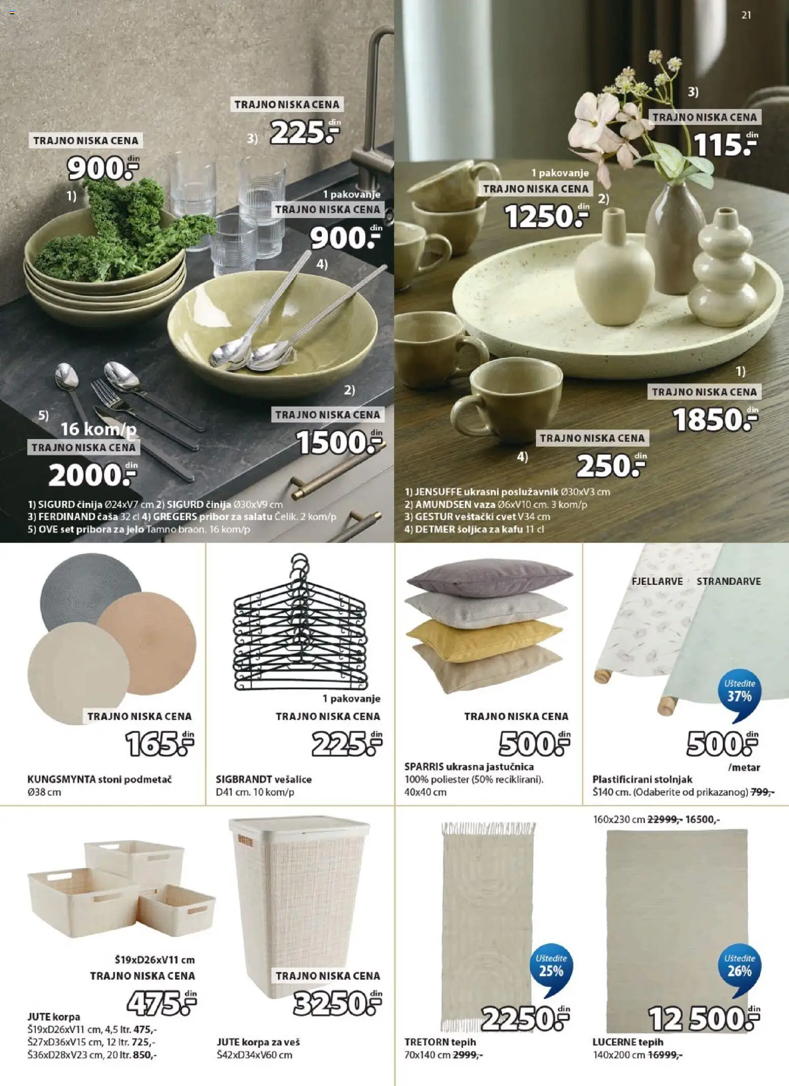 Jysk katalog - važi od 03.06.2026 | Strana: 21 | Proizvode: Korpa, Korpa za veš, Tepih, Pakovanje