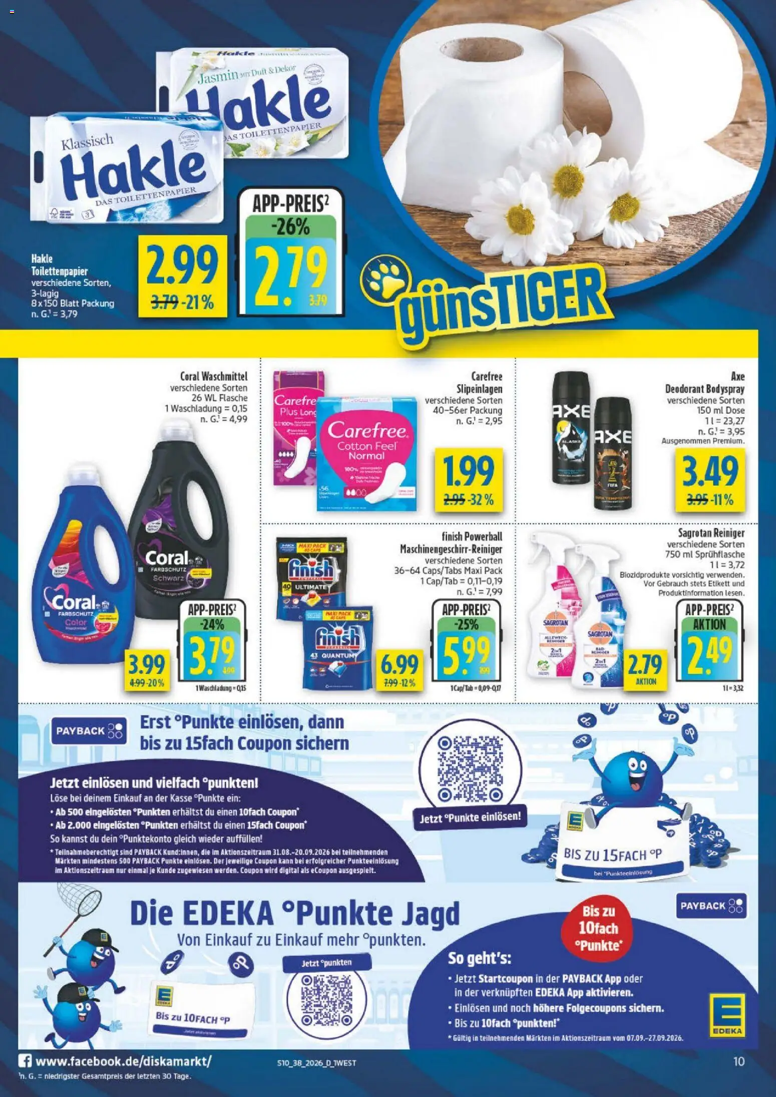 Diska - Diska Angebote Bayern KW38 – gültig ab 09.09.2026 | Seite: 10 | Produkte: Coral, Coral waschmittel, Duft, Toilettenpapier