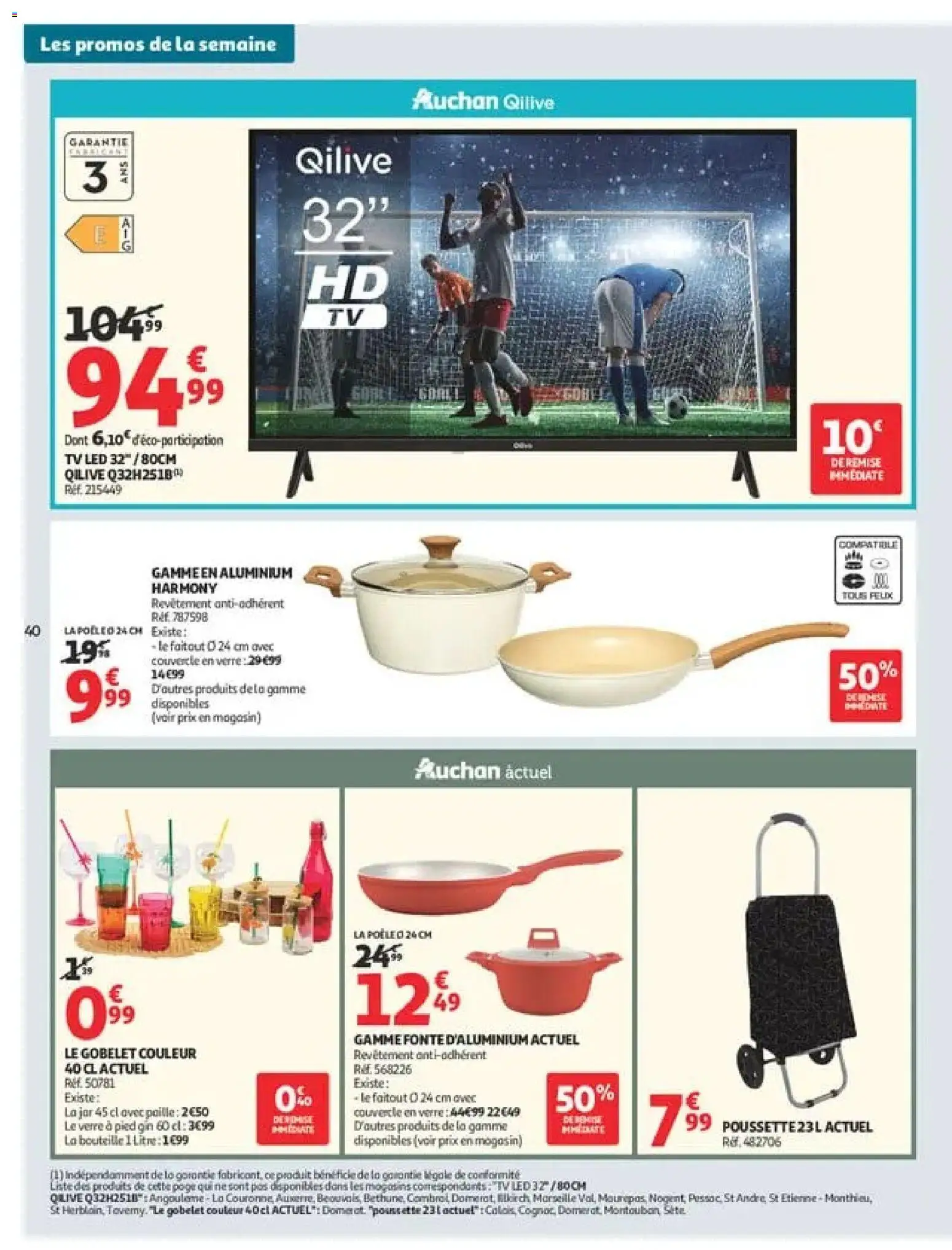 {H1} | Page: 40 | Produits: Télévision, Poêle, TV led, Gin