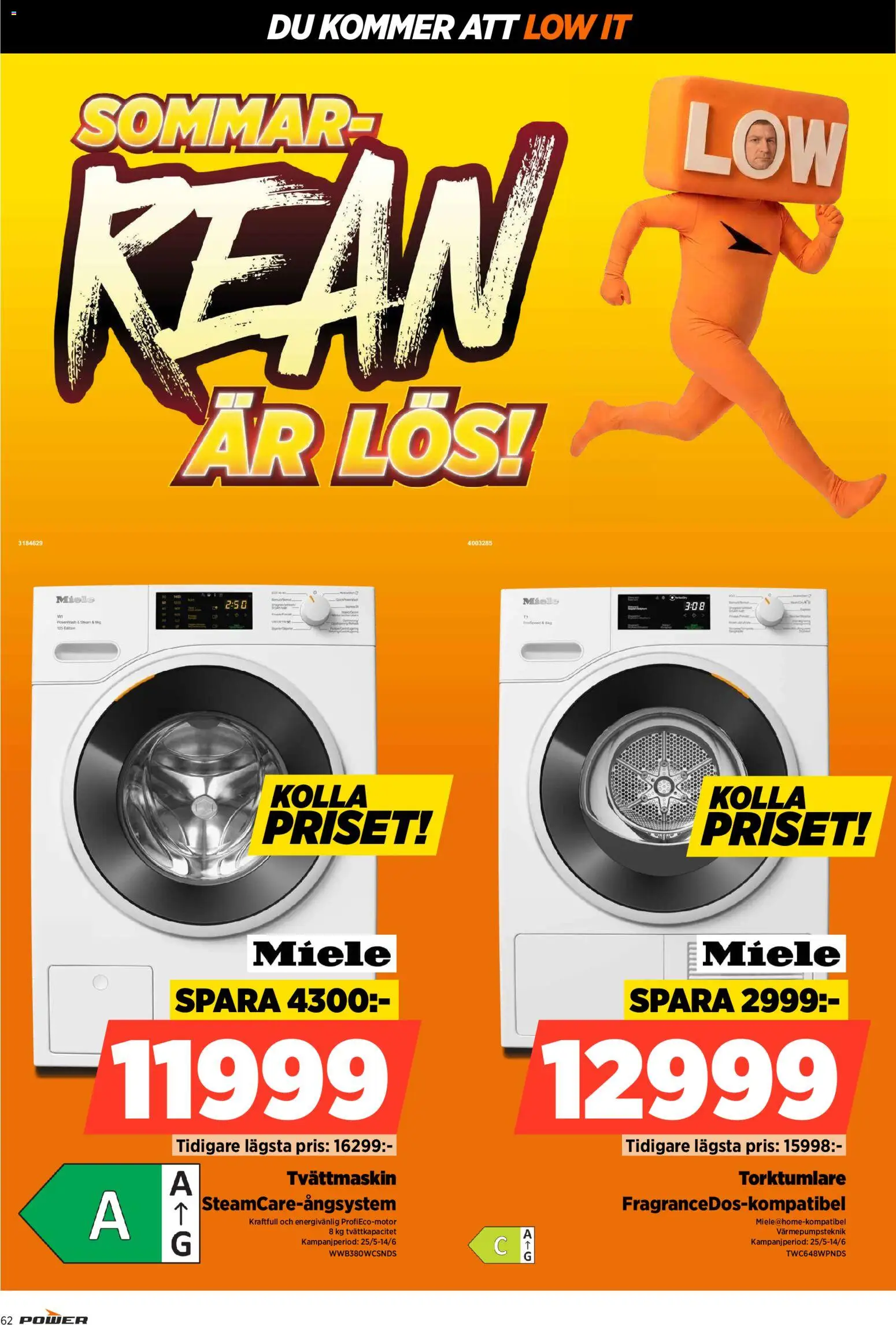 Power reklamblad aktuell från 08.06.2026 | Sida: 62 | Produkter: Tvättmaskin, Torktumlare