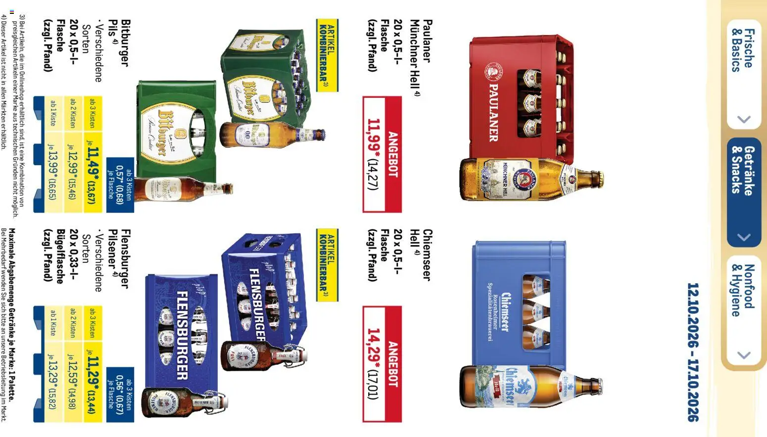 Metro Black Friday – gültig ab 12.10.2026 | Seite: 21 | Produkte: Bitburger, Pils, Flensburger, Paulaner