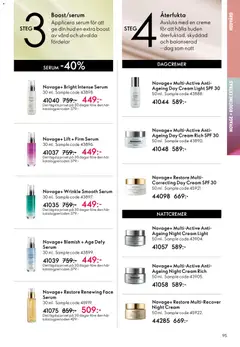 Novage+ Bright Intense Serum, A white bottle with a silver pump top. - Förhandsvisning av reklamblad från butik Oriflame aktuell från 03.06.2026 | Sida: 95 | Produkter: Pump, Serum