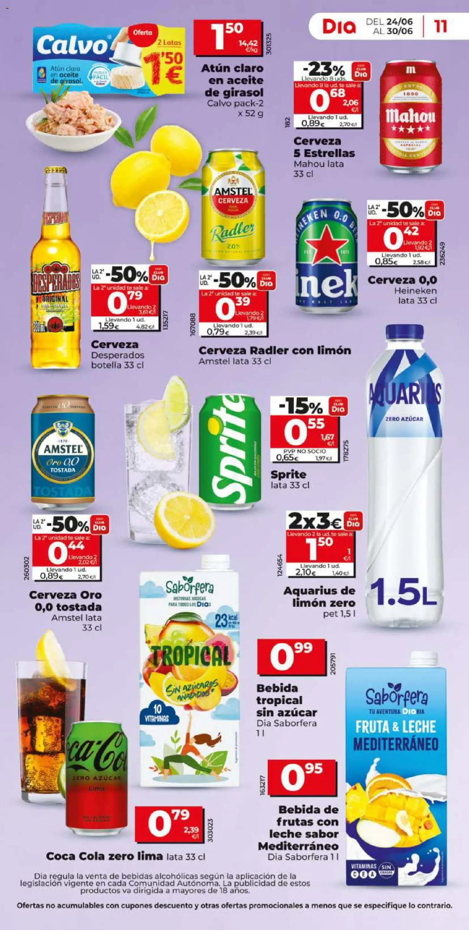 Dia - folleto Market │ válido desde el 24/06/2026 | Página: 11 | Productos: Lima, Leche, Πρίζες, Atún claro
